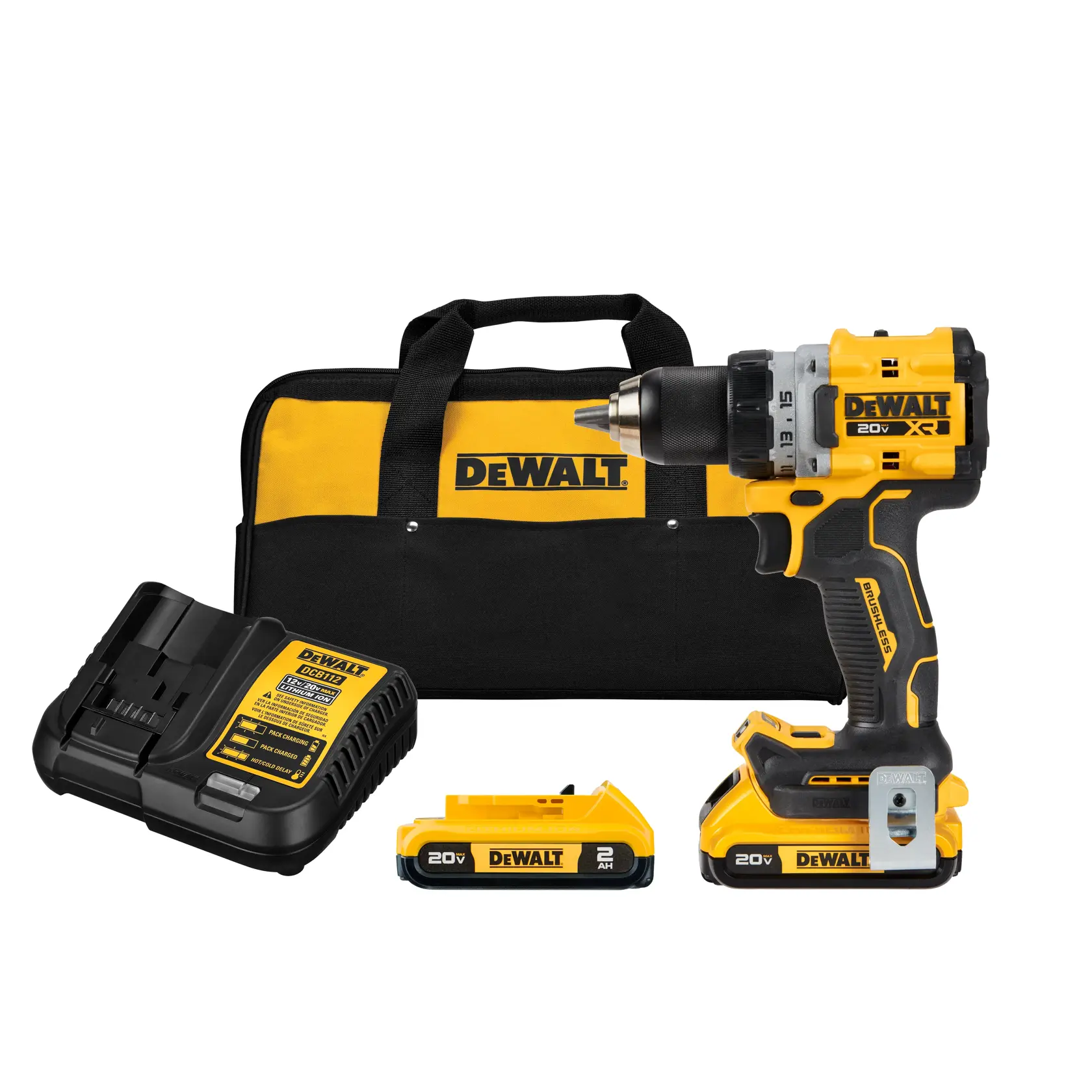 DEWALT® 20V MAX* XTREME™ Cordless Brushless 1/2 in Drill Driver Kit (2) Lithium Ion Batteries with Charger