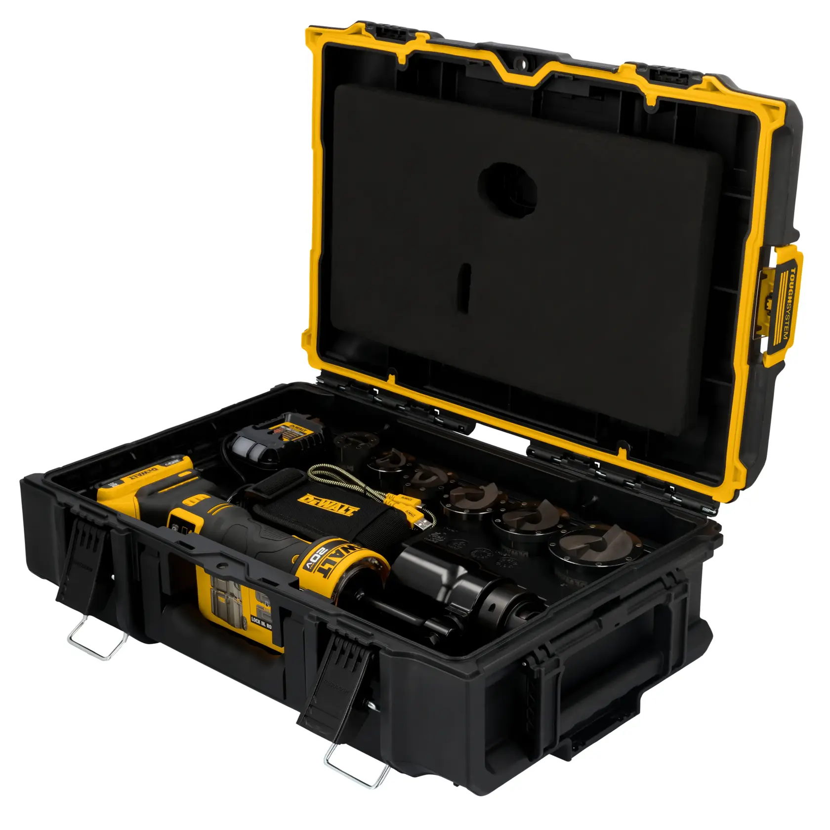 DEWALT® 20V MAX* Hydraulic Knockout Tool Kit with 1/2'' - 2'' Punches and Dies