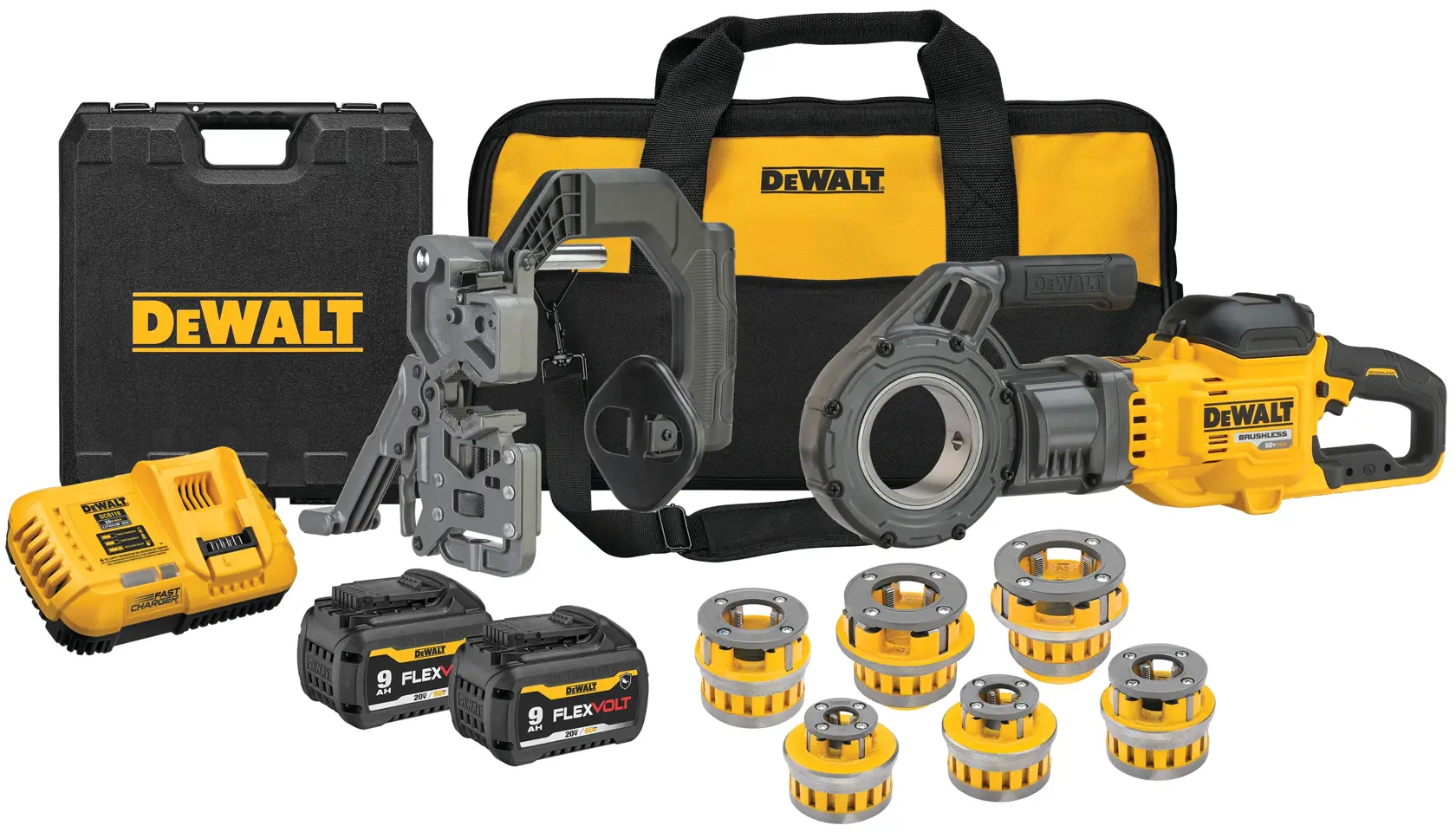 DEWALT® FLEXVOLT 60V MAX* Cordless Pipe Threader Kit With Die Heads