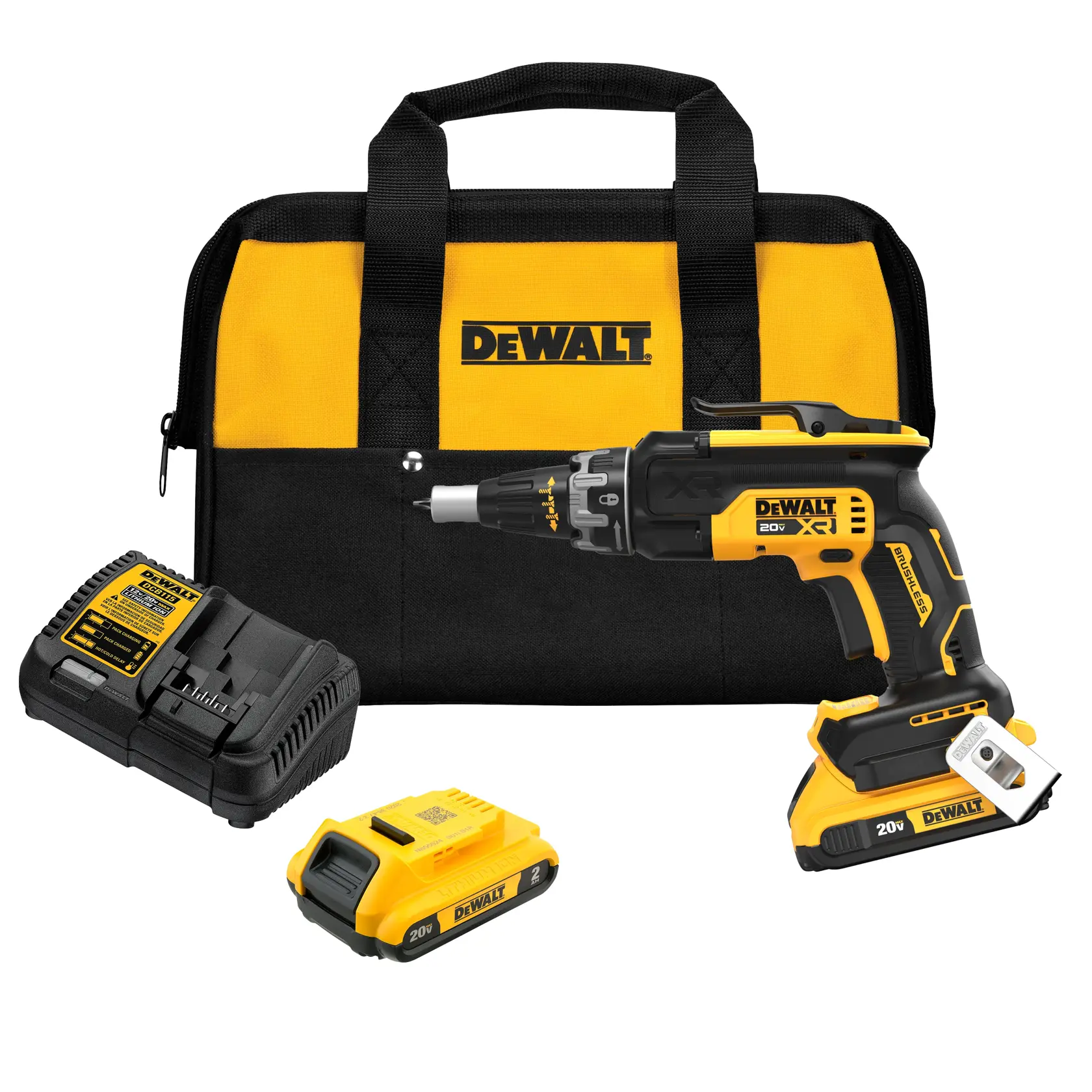 DEWALT® 20V MAX* Cordless Brushless Drywall Screwgun with (2) 2.0 Ah Batteries with Charger