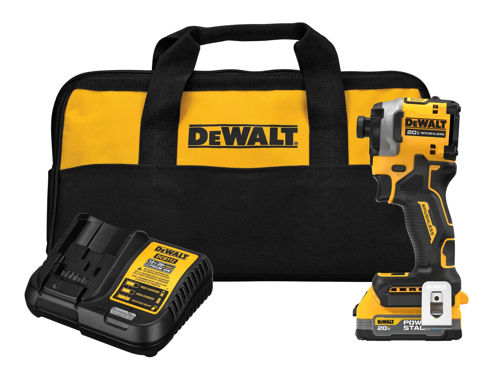 DEWALT® ATOMIC™ 20V MAX* Brushless Cordless 3-Speed 1/4-in. Impact Driver Kit