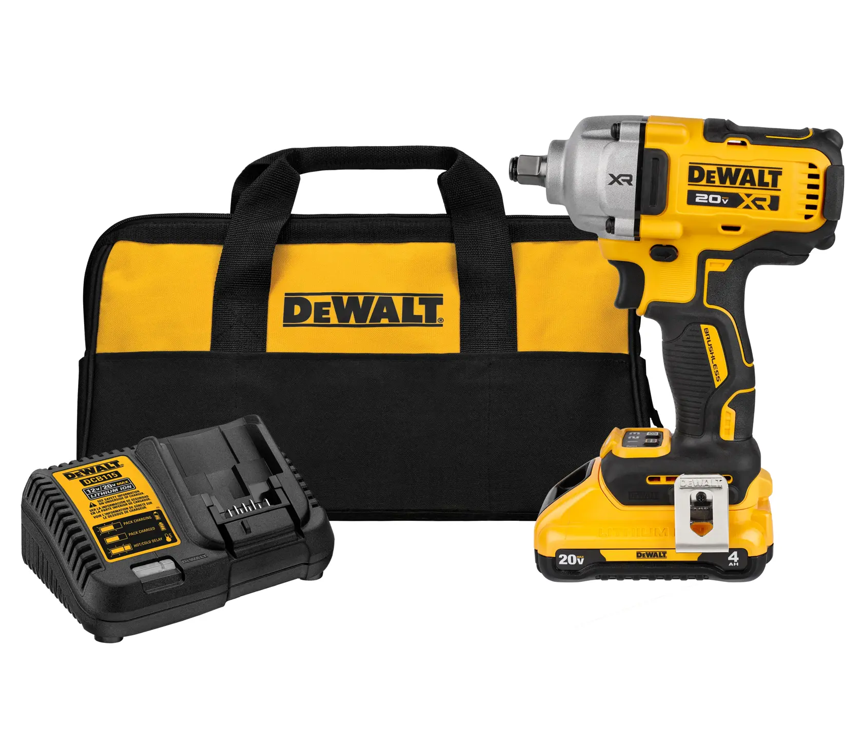 DEWALT® 20V MAX* XR® 1/2-in. Mid-Range Impact Wrench Kit With Hog Ring Anvil