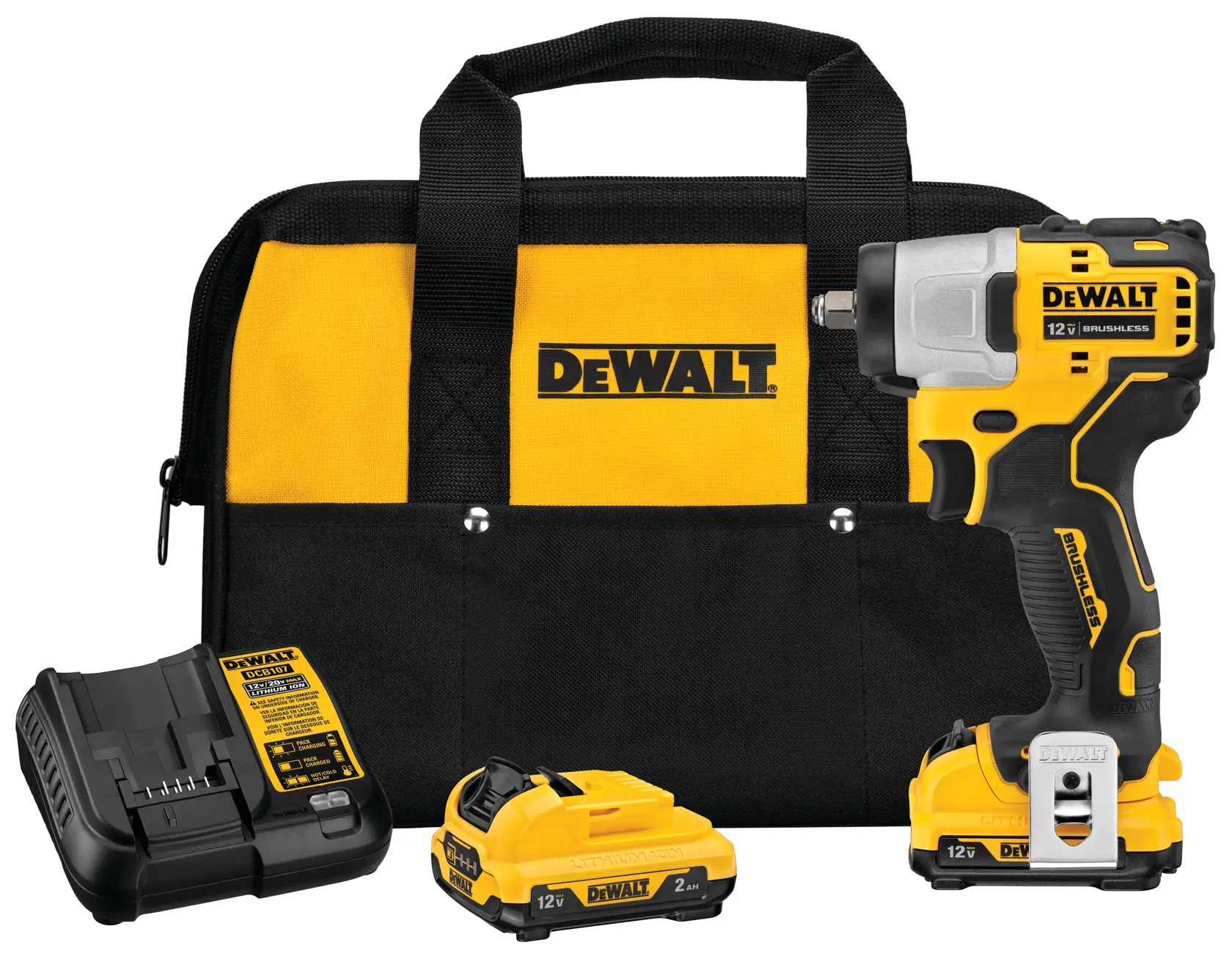 DEWALT® XTREME™ 12V MAX* Cordless Brushless 3/8-in. (9.5mm) Impact Wrench with (2) 2.0 Ah Batteries with Charger
