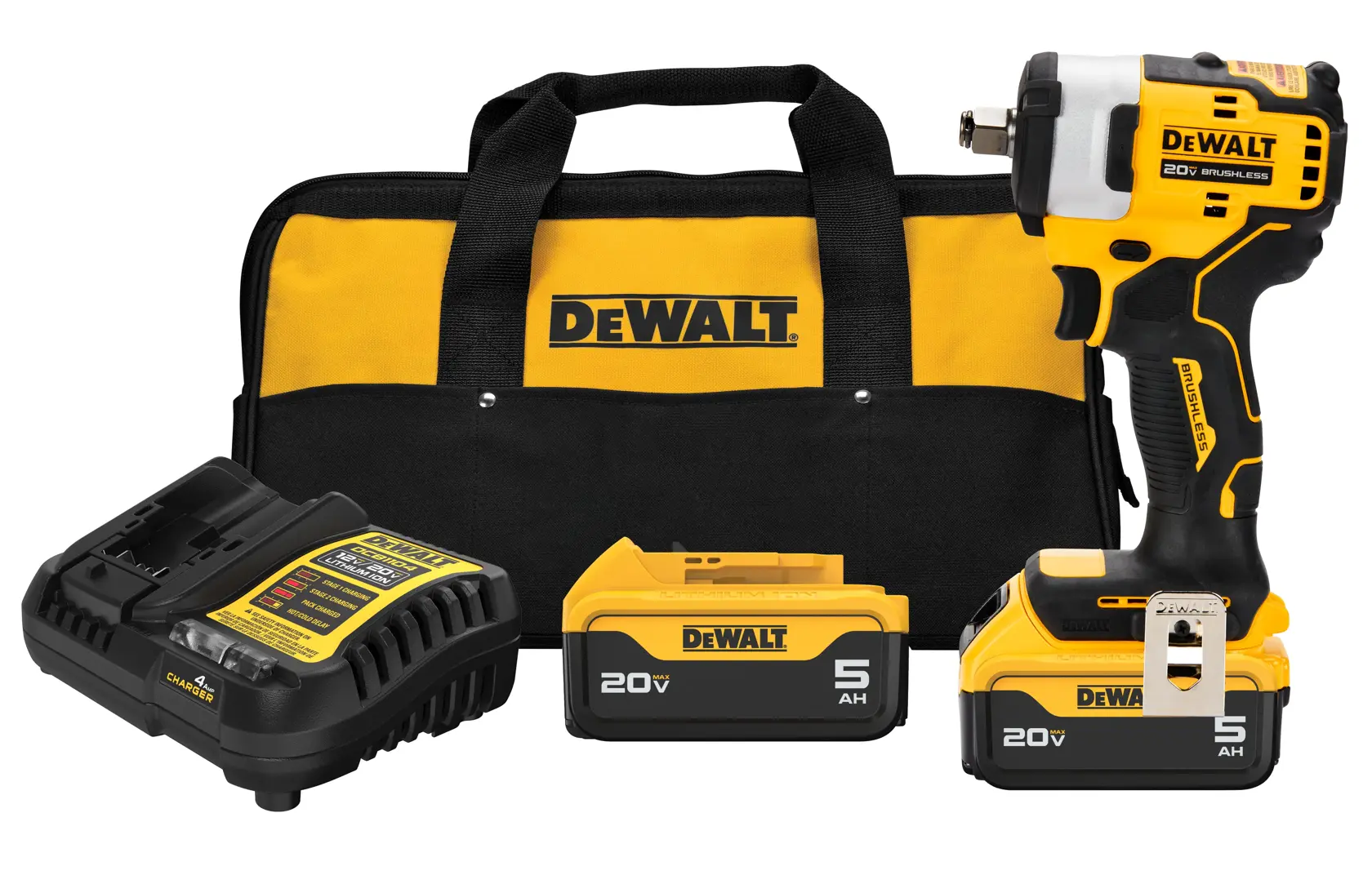 DEWALT® 20V MAX* 1/2-in. Cordless Impact Wrench with Hog Ring Anvil Kit