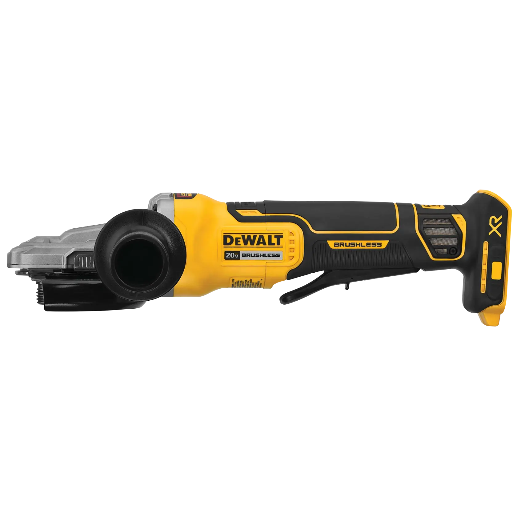 DEWALT® 20V MAX* XR® 5-in. (127mm) Flathead Paddle-Switch Small Angle Grinder with KICKBACK BREAK (Tool Only)