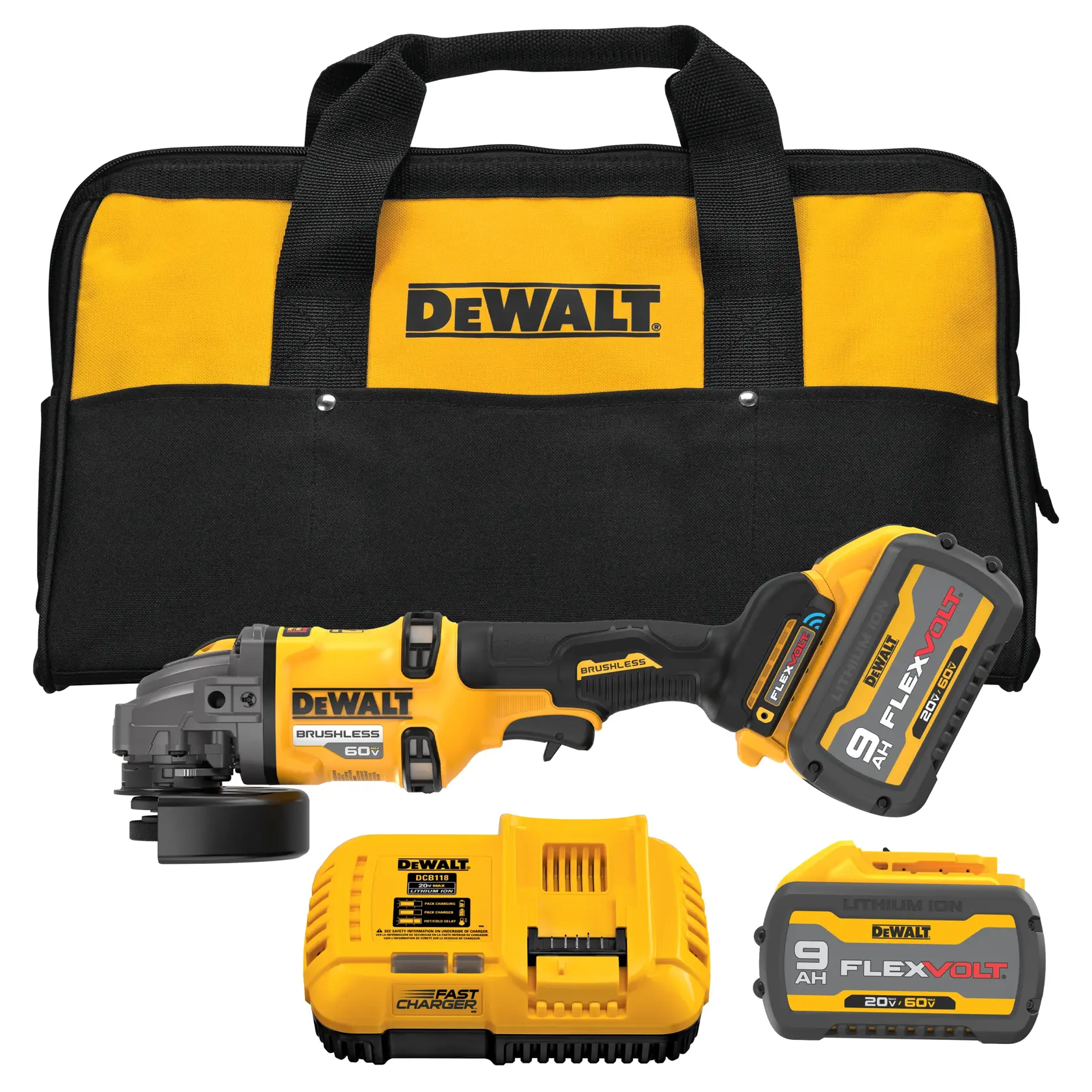 DEWALT® 60V MAX* 4-1/2-in. -  6-in. Side Handle Detect Grinder
