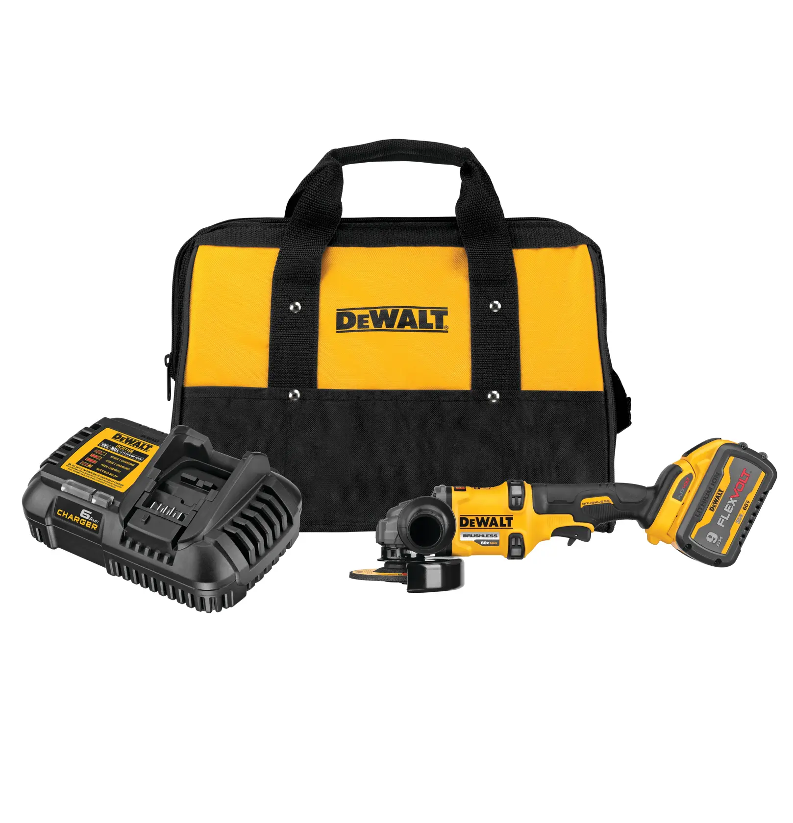 DEWALT® 60V MAX* Brushless Cordless 4-1/2-in. - 6-in. Grinder with KICKBACK BRAKE™ Kit