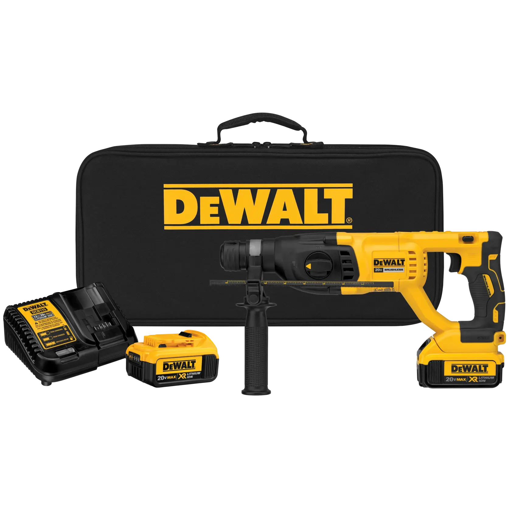 DEWALT® 20V MAX* 1-in. Brushless Cordless SDS PLUS D-Handle Rotary Hammer Kit