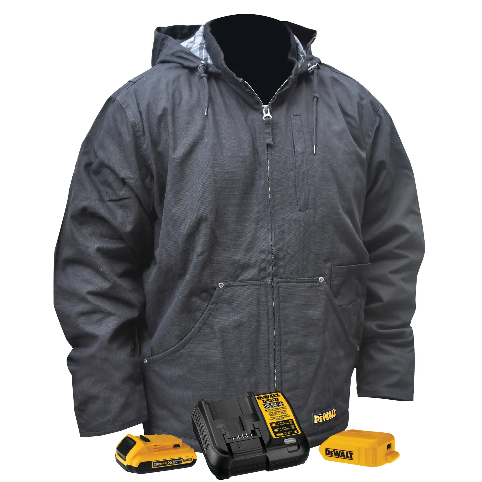 DEWALT® Heavy Duty Black Heated Work Jacket Kit