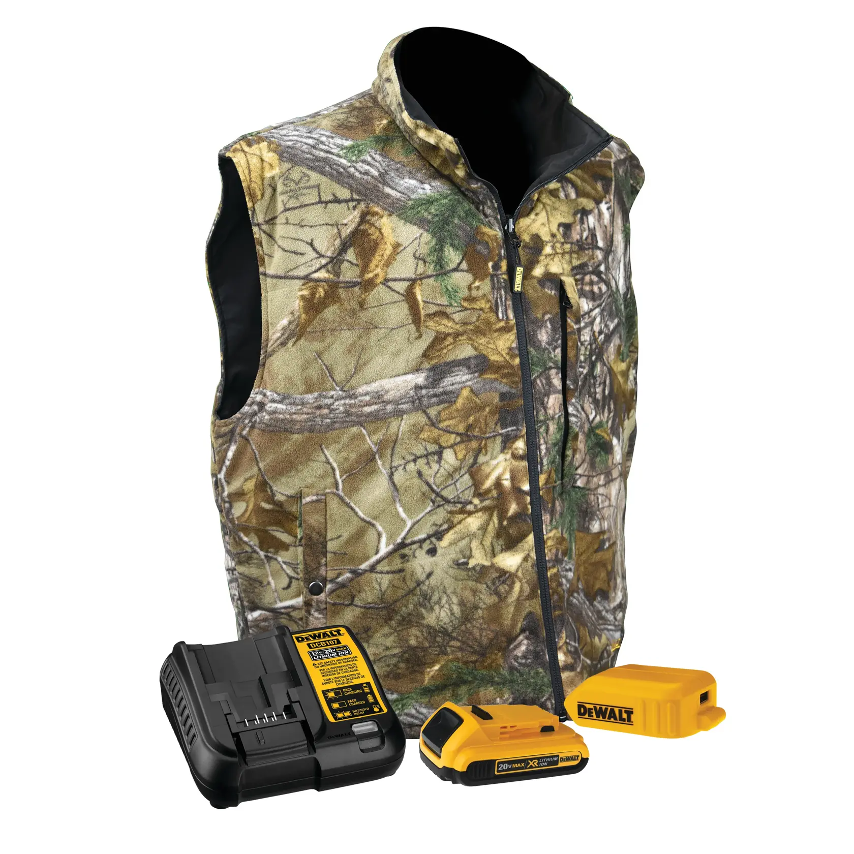 DEWALT® REALTREE XTRA® Camouflage Fleece Heated Vest Kit