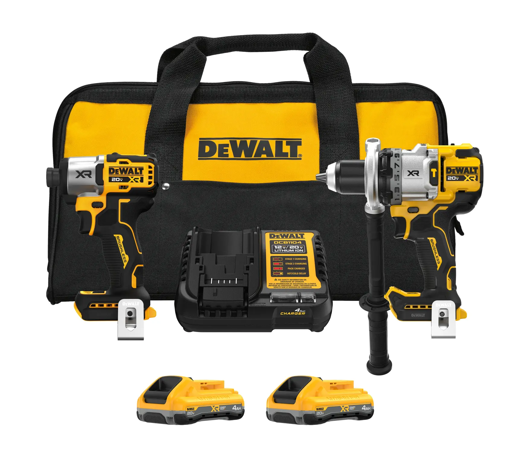 DEWALT® 20V MAX* XR® 3-Speed Hammer Drill & Impact 2-Tool Combo Kit w/XR POWERPACK™ Batteries