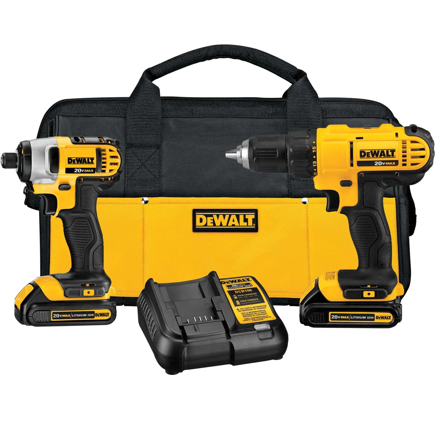 DEWALT® 20V MAX* Lithium Ion Drill Driver/Impact Driver Combo Kit(1.3 Ah)