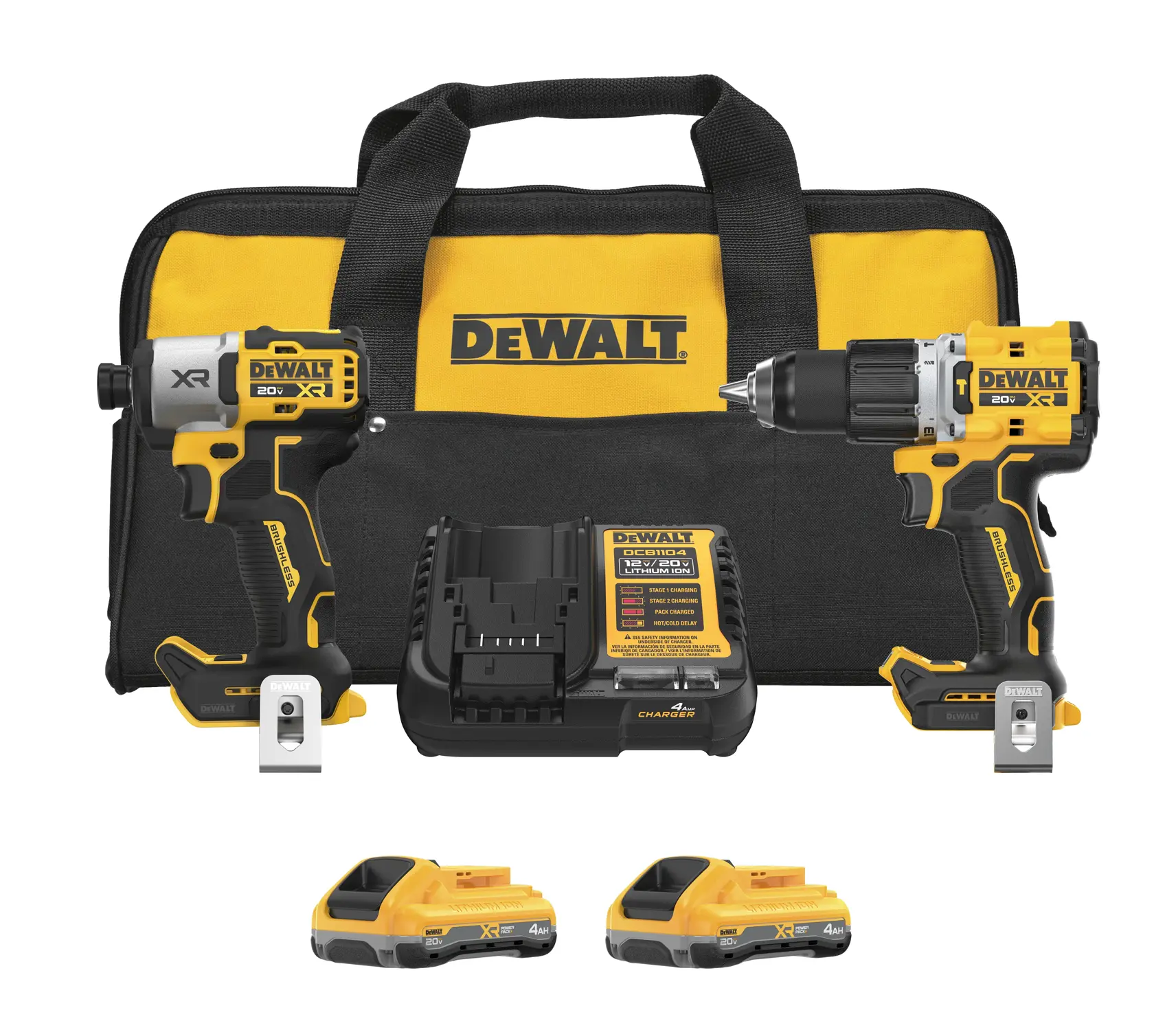 DEWALT® 20V MAX* XR® 2-Speed Hammer Drill & Impact 2-Tool Combo Kit w/XR POWERPACK™ Batteries