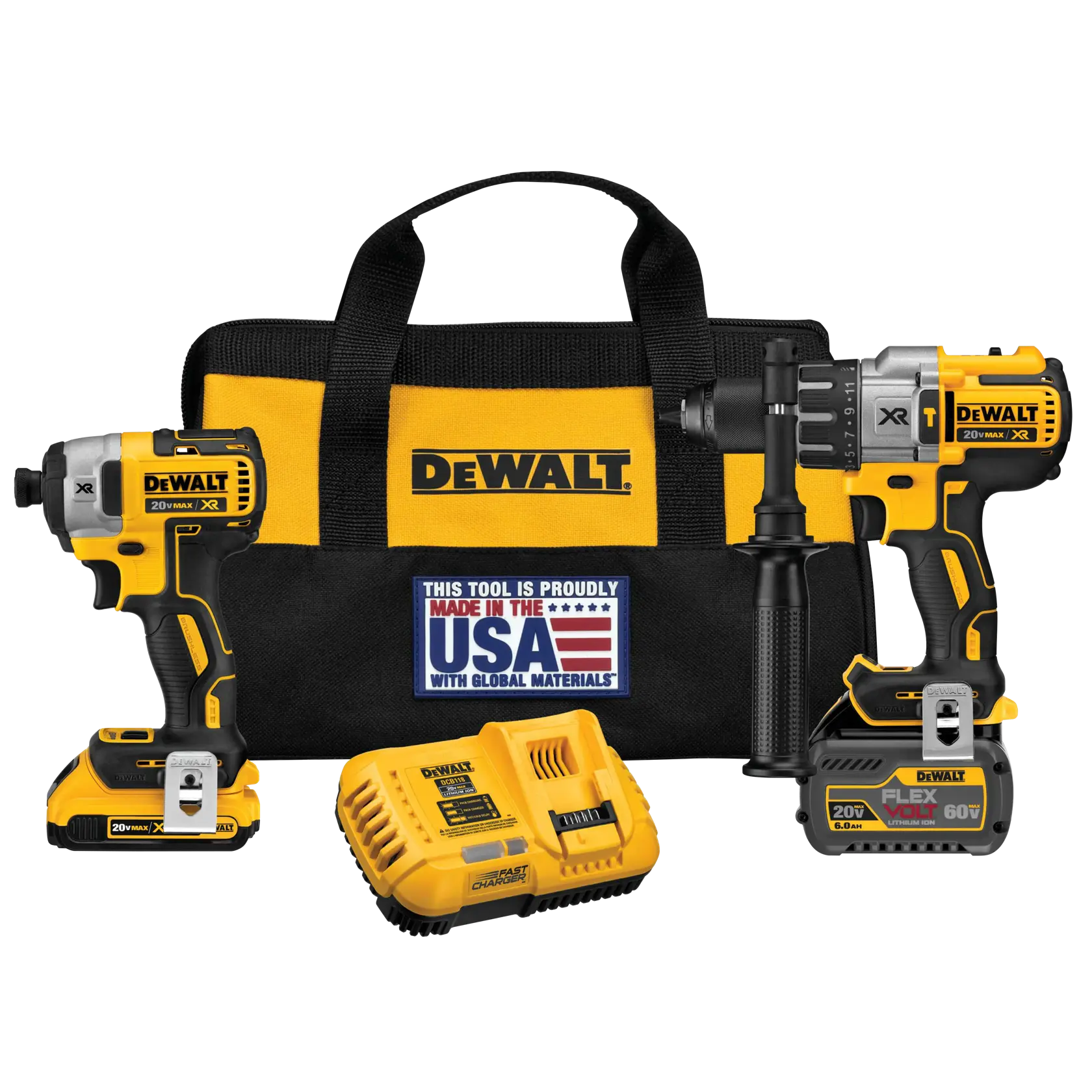 DEWALT® 20V MAX* Hammer Drill and Impact Driver Combo Kit with FLEXVOLT® 20V/60V MAX* Battery