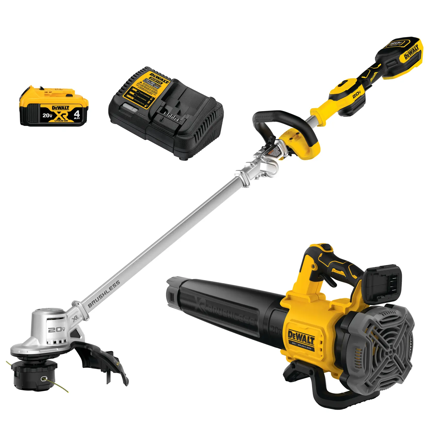 DEWALT® 20V MAX* XR® Cordless Folding String Trimmer and Handheld Blower Combo Kit