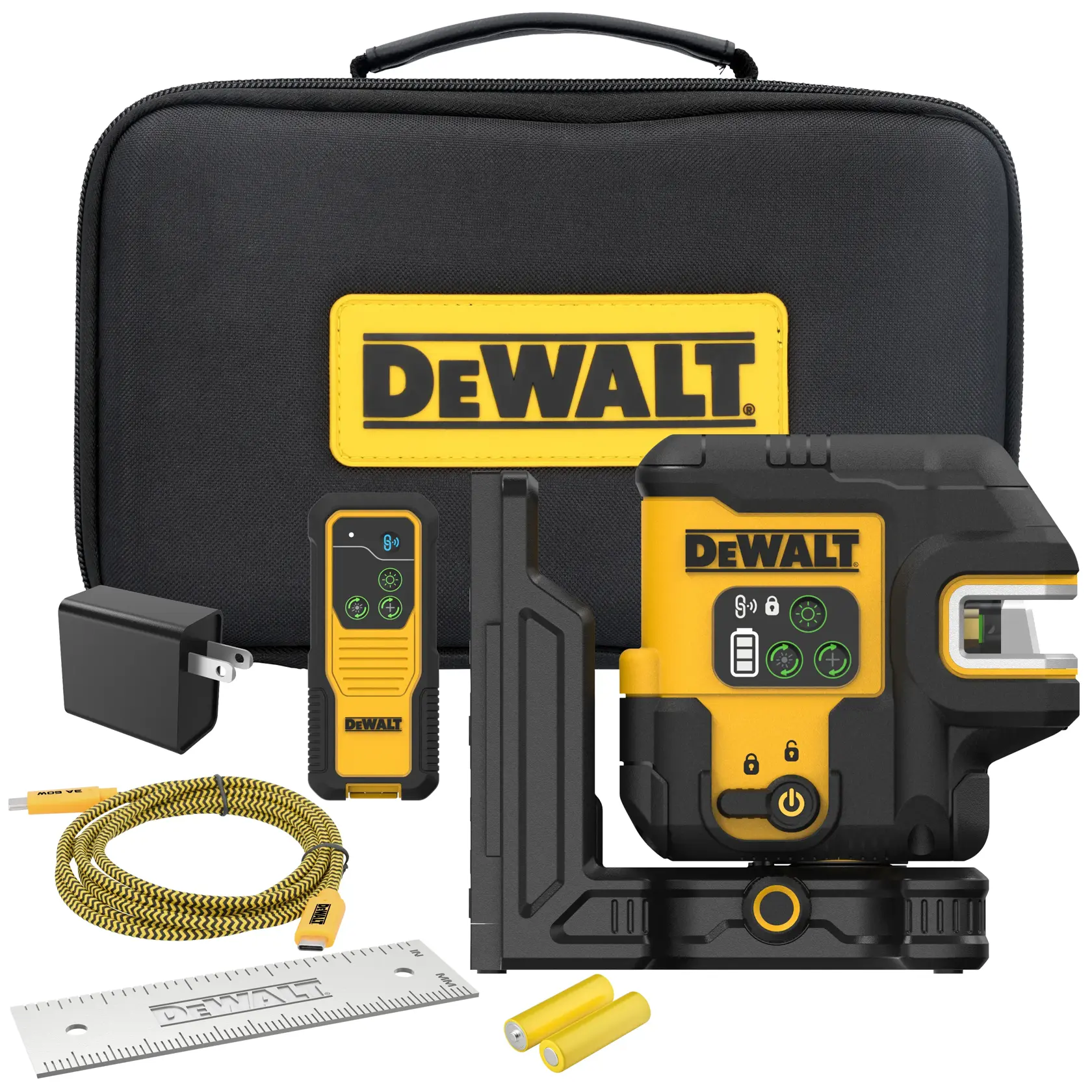 DEWALT® USB Green 2-Spot & Crossline Laser Kit