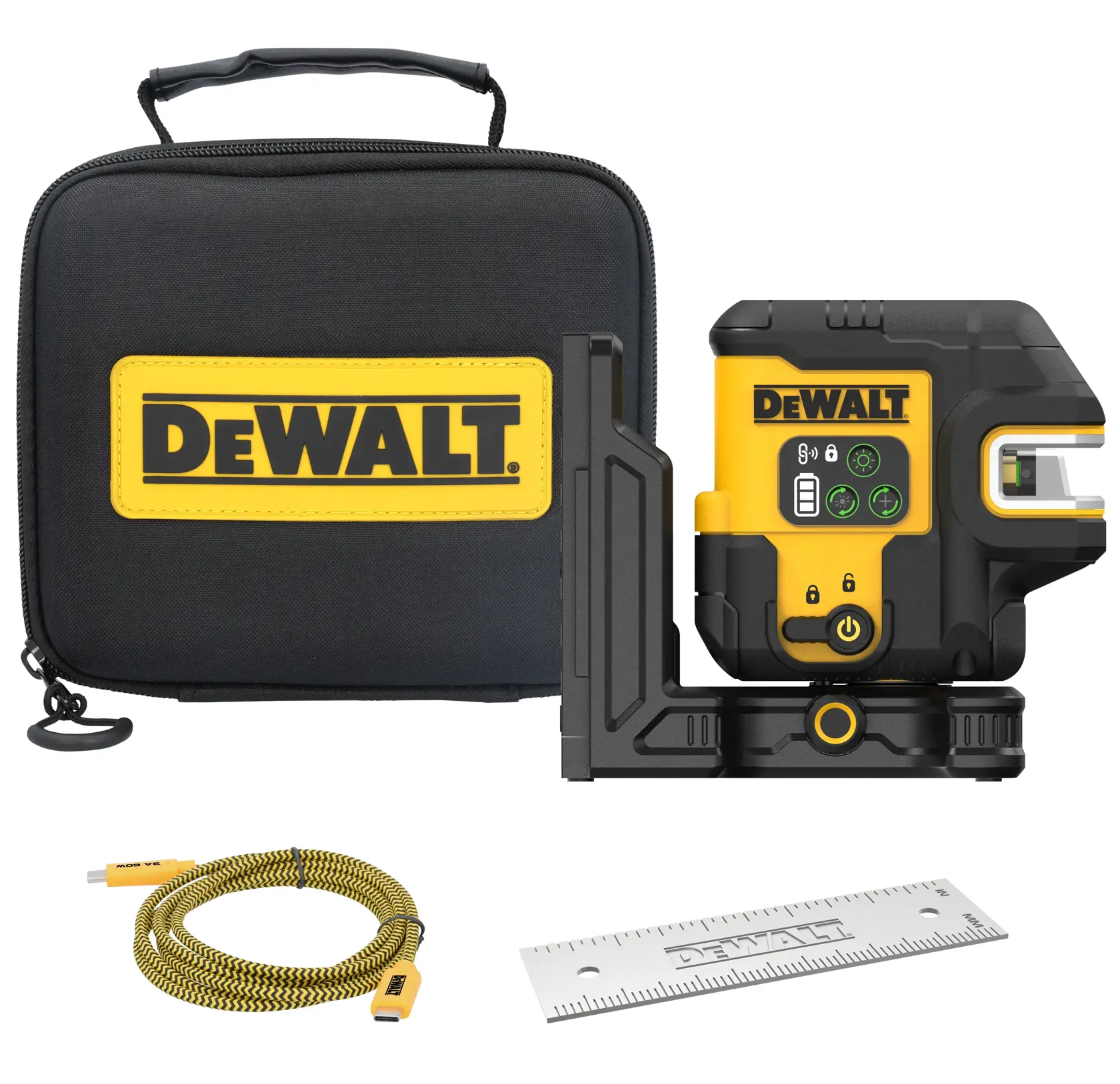 DEWALT® USB Green 5-Spot & Crossline Laser Base Kit