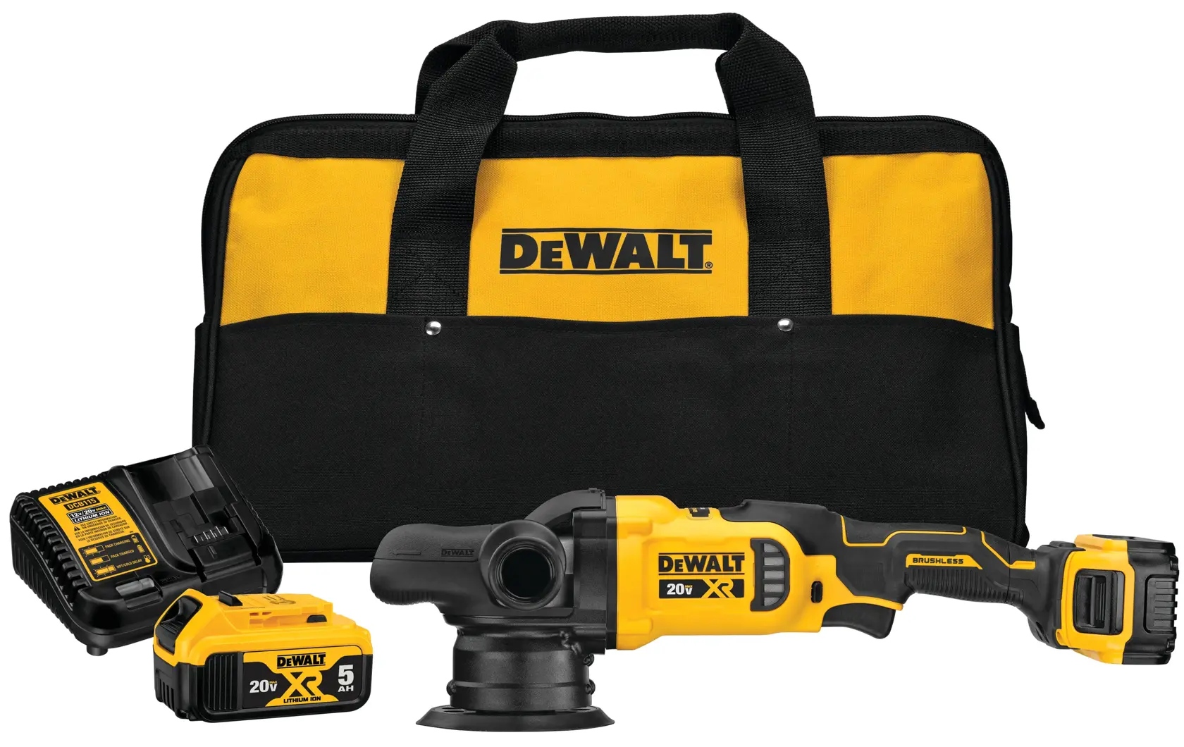 DEWALT® 20V MAX* XR® 5-in. Cordless Variable-Speed Random Orbit Polisher Kit