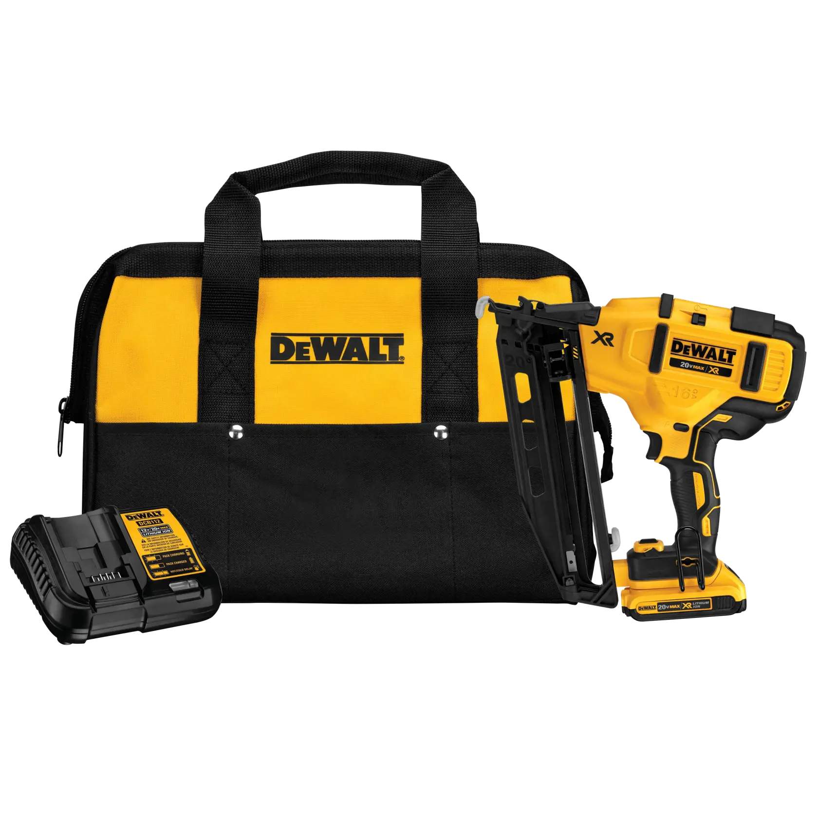 DEWALT® 20V MAX* XR® 16 GA Angled Finish Nailer - Kit