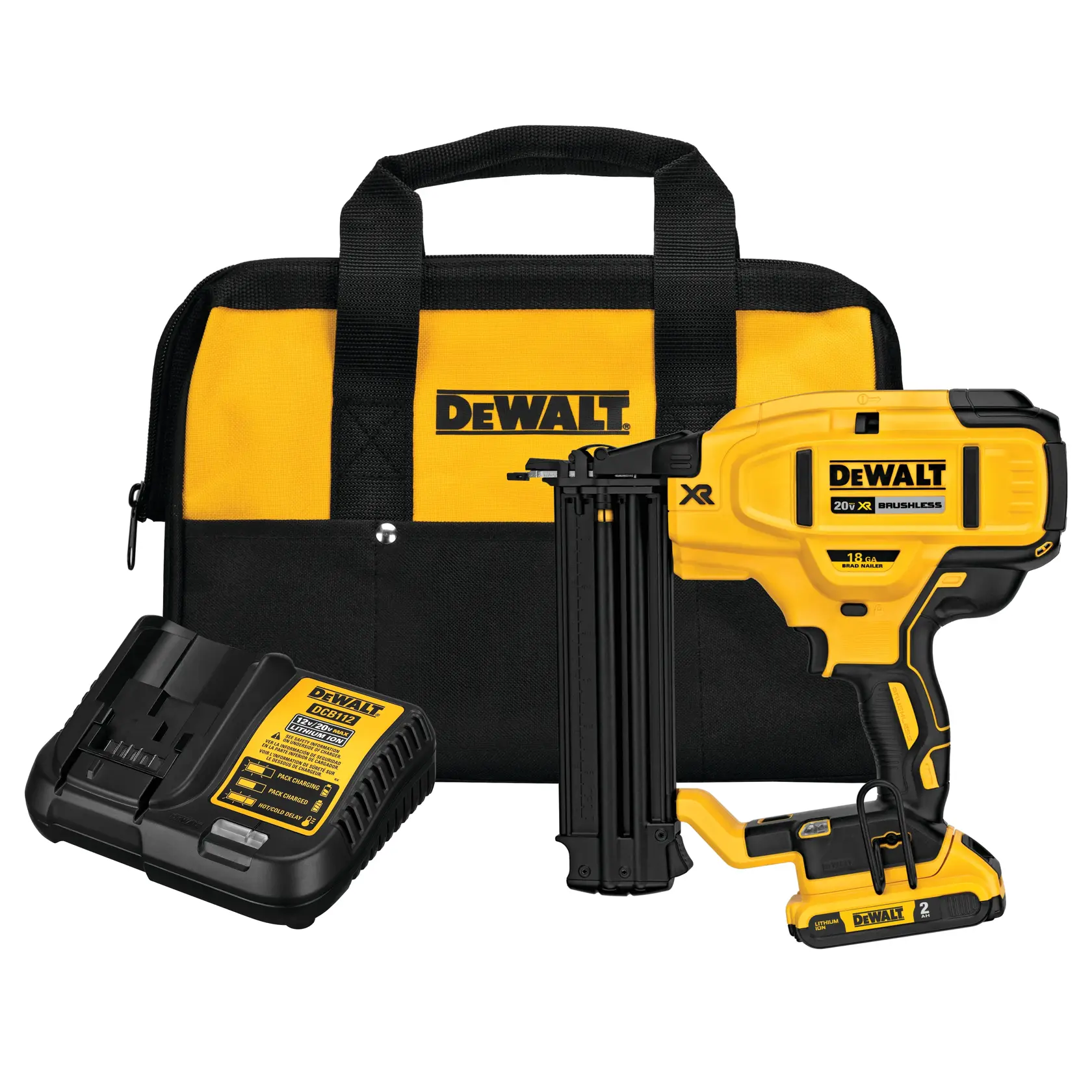 DEWALT® 20V MAX* XR 18 GA Cordless Brad Nailer with (1) 2.0 Ah Battery and Charger