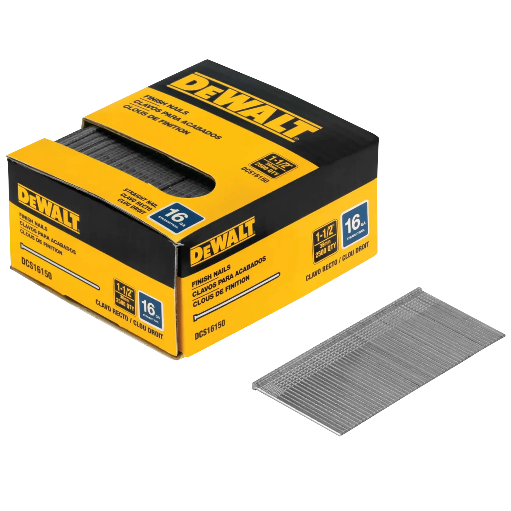 DEWALT® 16 Gauge 1-1/2-in. Straight Finish Nails (2500-Pack)