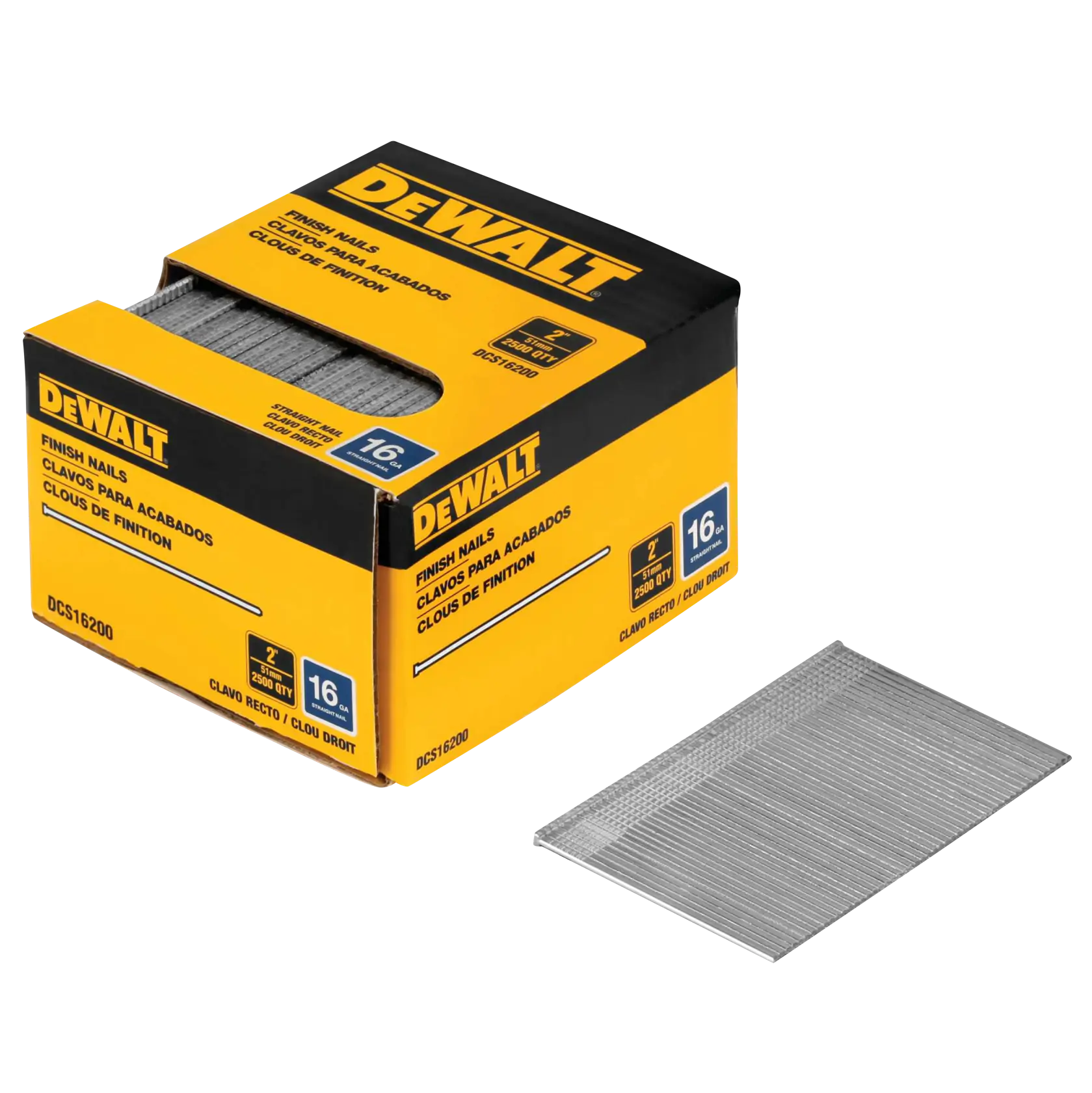DEWALT® 16 Gauge 2-in. Straight Finish Nails (2500-Pack)