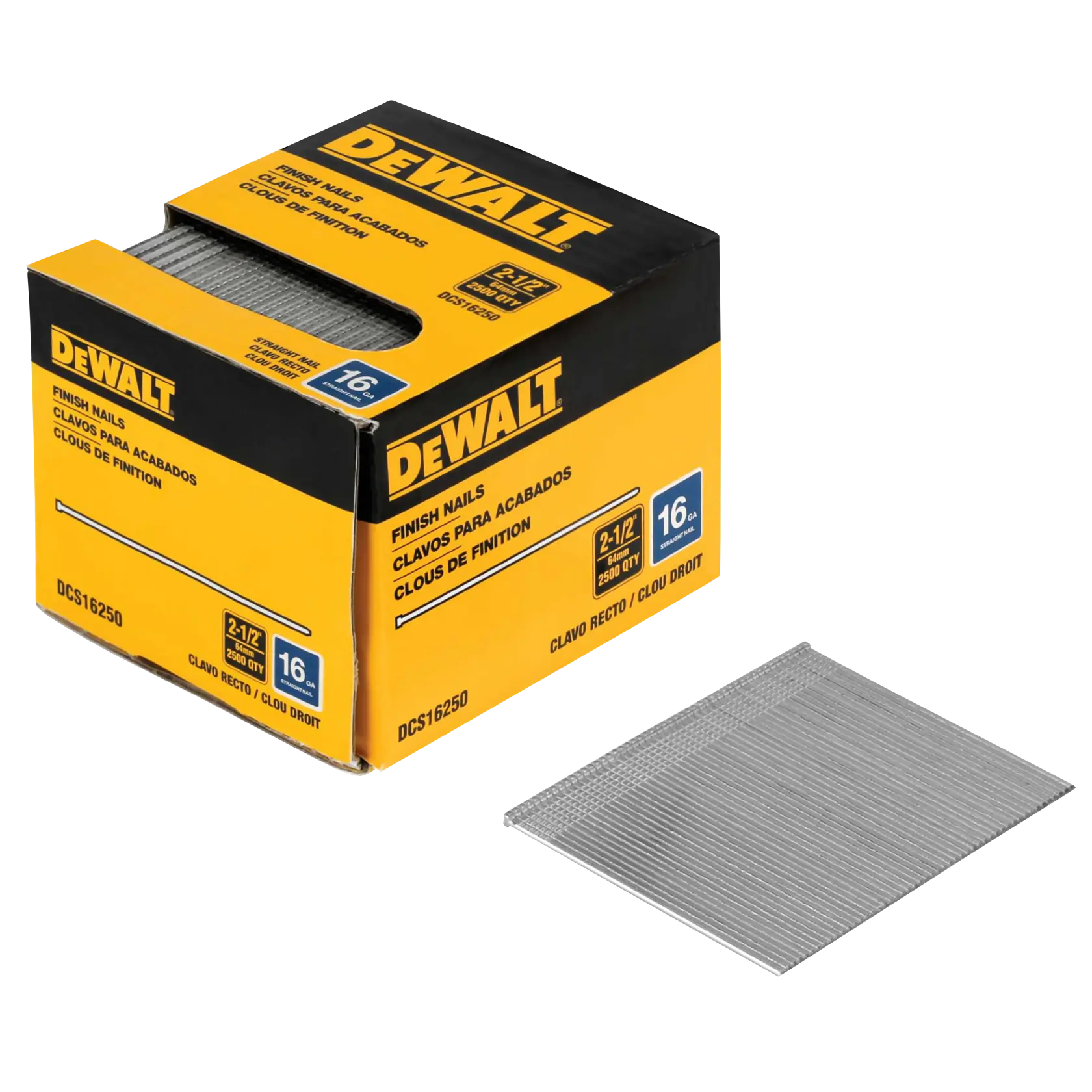 DEWALT® 16 Gauge 2-1/2-in. Straight Finish Nails (2500-Pack)