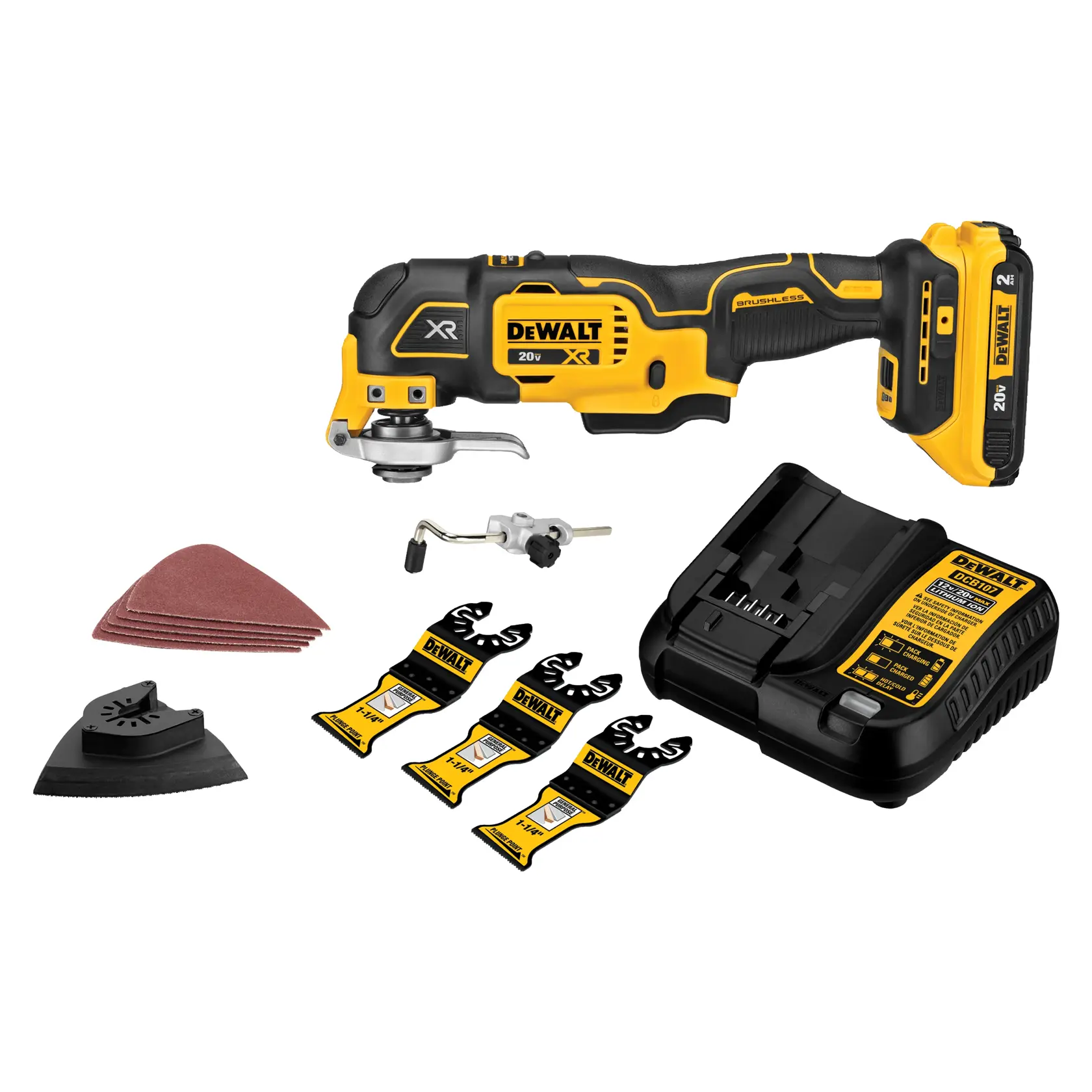 DEWALT® 20V MAX* XR® Brushless Cordless 3-Speed Oscillating Multi-Tool Kit (2.0 Ah Battery)