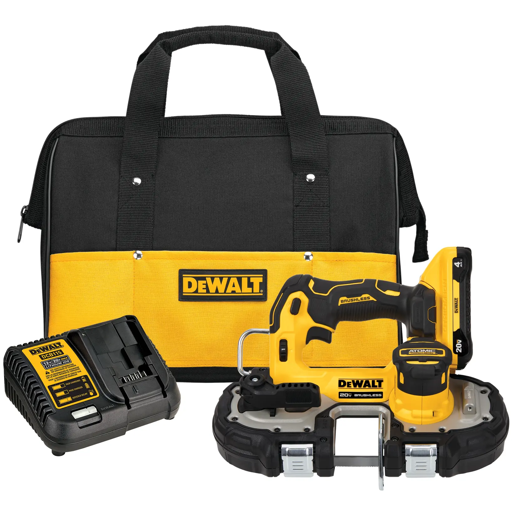DEWALT® 20V MAX* ATOMIC™ Brushless Cordless 1-3/4-in (44-mm) Bandsaw with (1) 4.0-Ah Battery and Charger