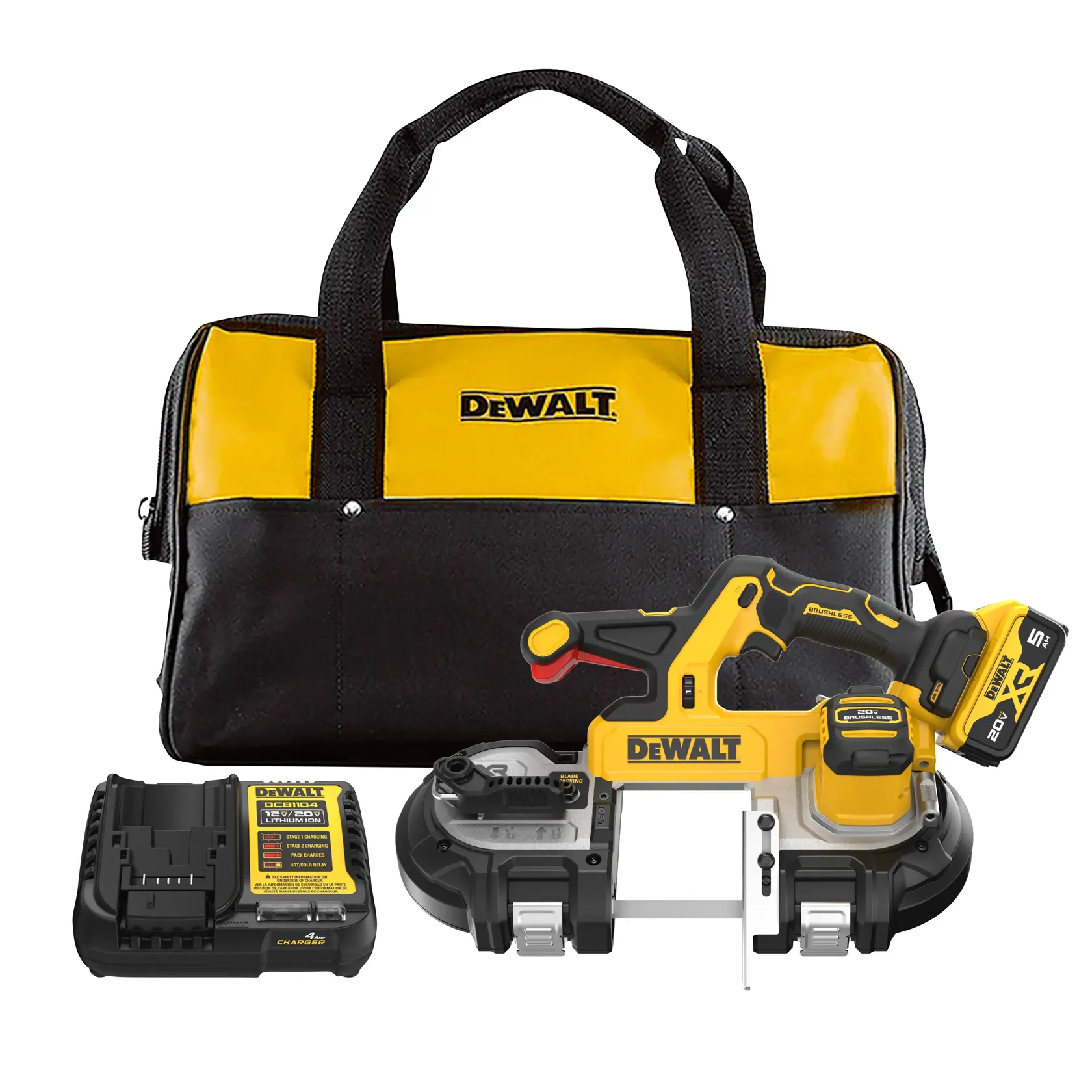 DEWALT® 20V MAX* XR® Dual Trigger Mid-Size Bandsaw (5.0Ah Battery Kit)