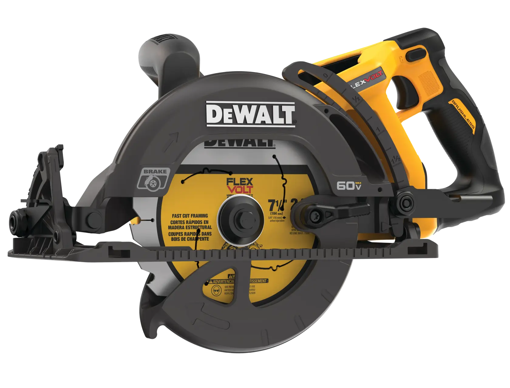 DEWALT® FLEXVOLT 60V MAX* 7-1/4-in. Cordless Worm Drive Style Saw (Tool Only)