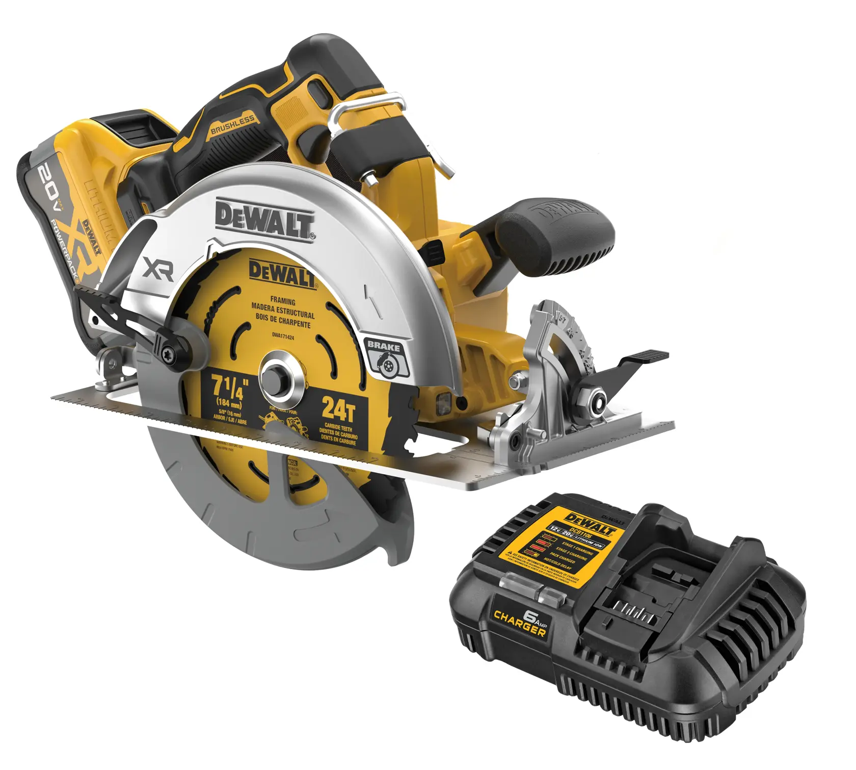 DEWALT® 20V MAX* XR® Brushless Cordless 7-1/4-in. Circular Saw Kit