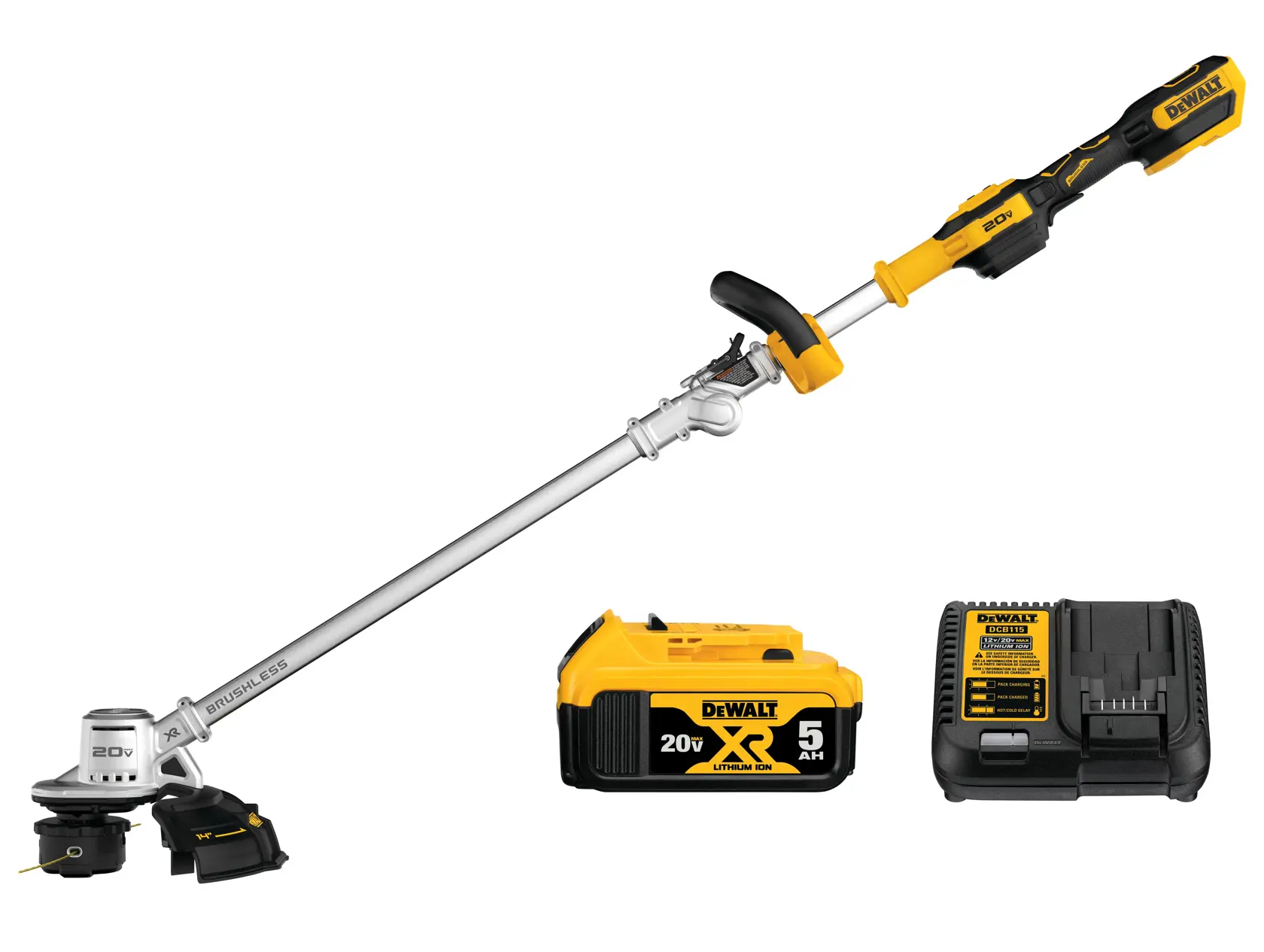 DEWALT® 20V MAX* 14-in. (36cm) Folding String Trimmer Kit