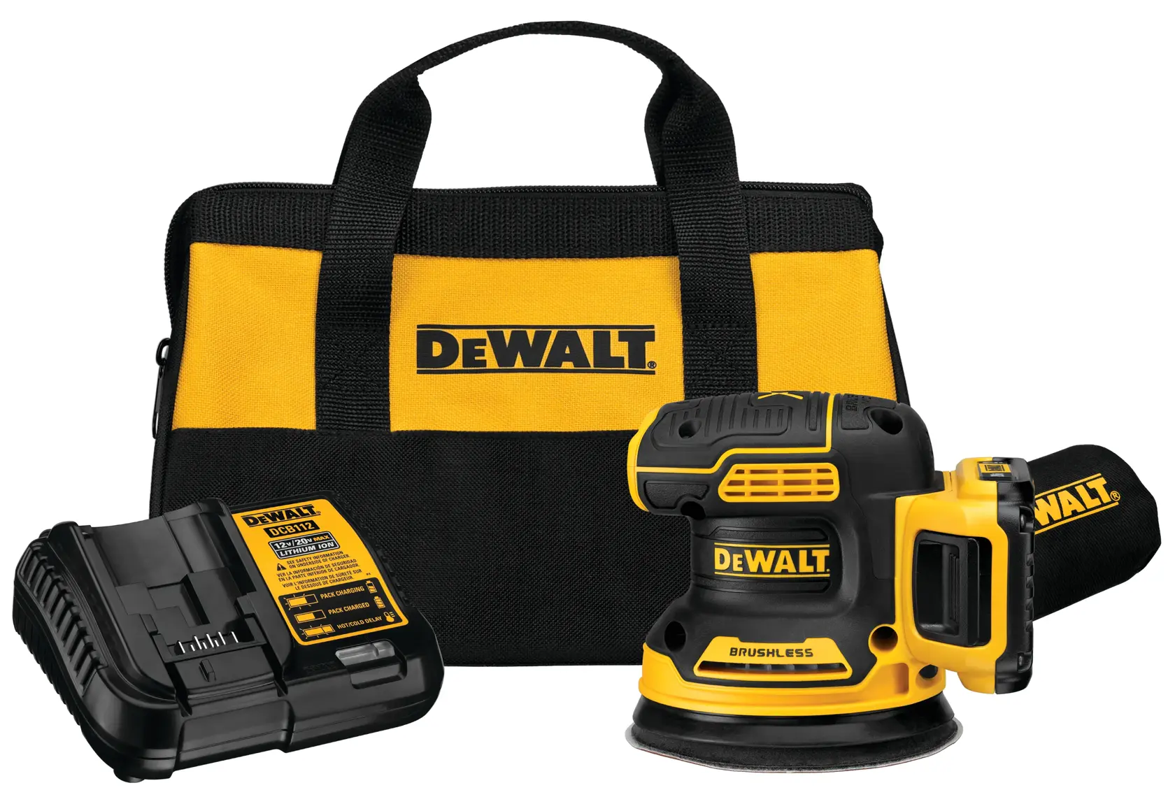 DEWALT® 20V MAX* XR® Brushless 5-in. Cordless Variable-Speed Random Orbital Sander Kit