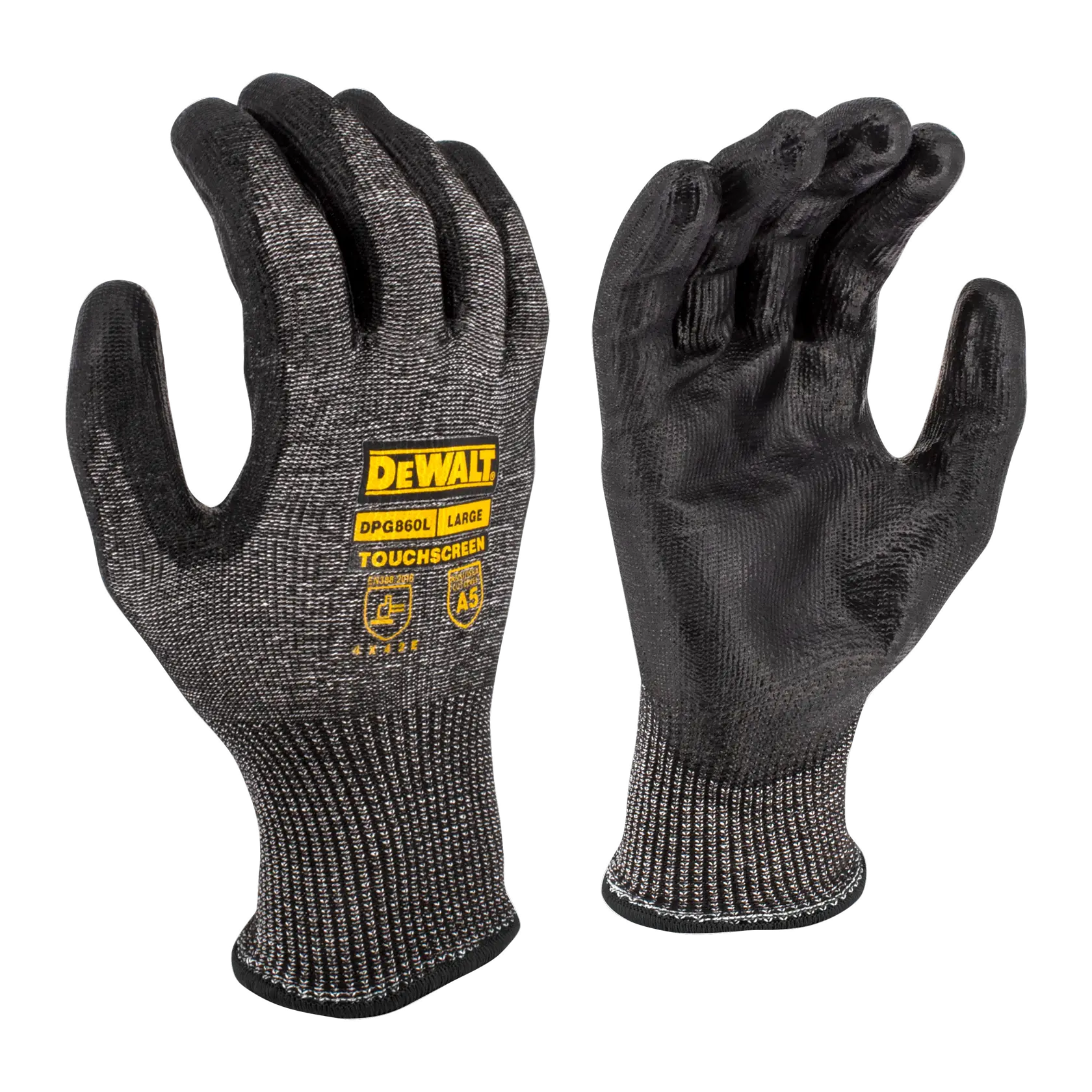 DEWALT® DPG860 Cut Protection Level A5 PU Touchscreen Glove - Size XS