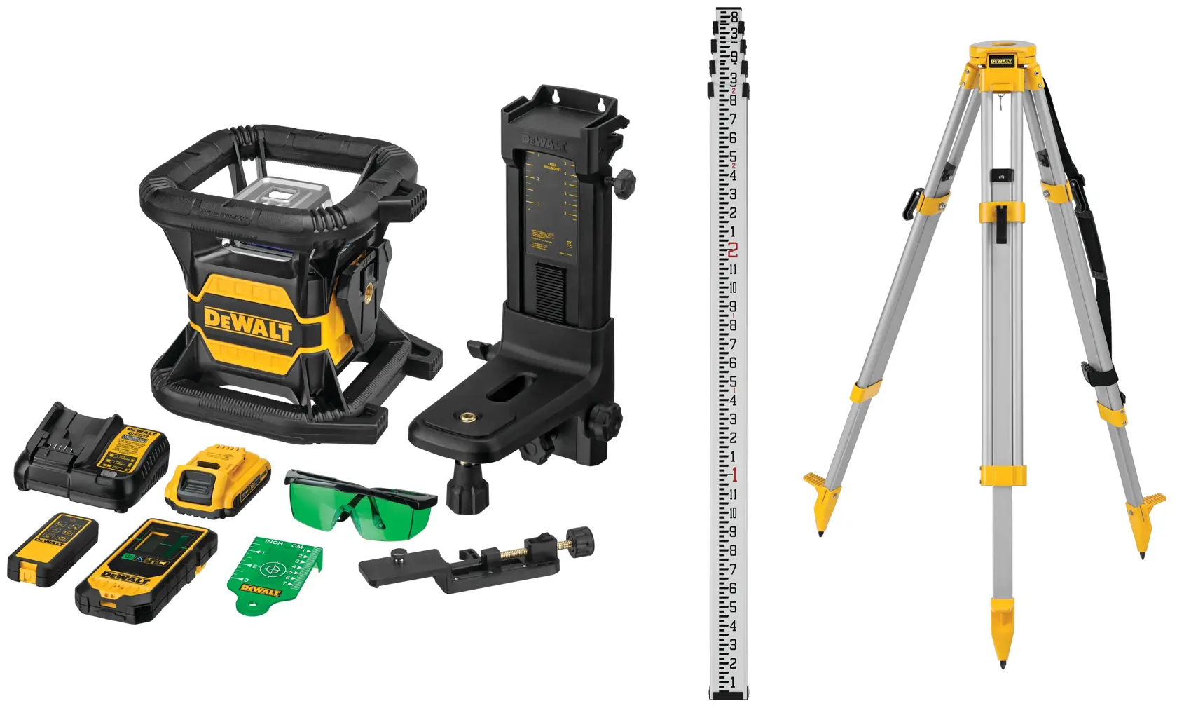DEWALT® 20V MAX* Tool Connect™ Green Tough Rotary Laser Kit