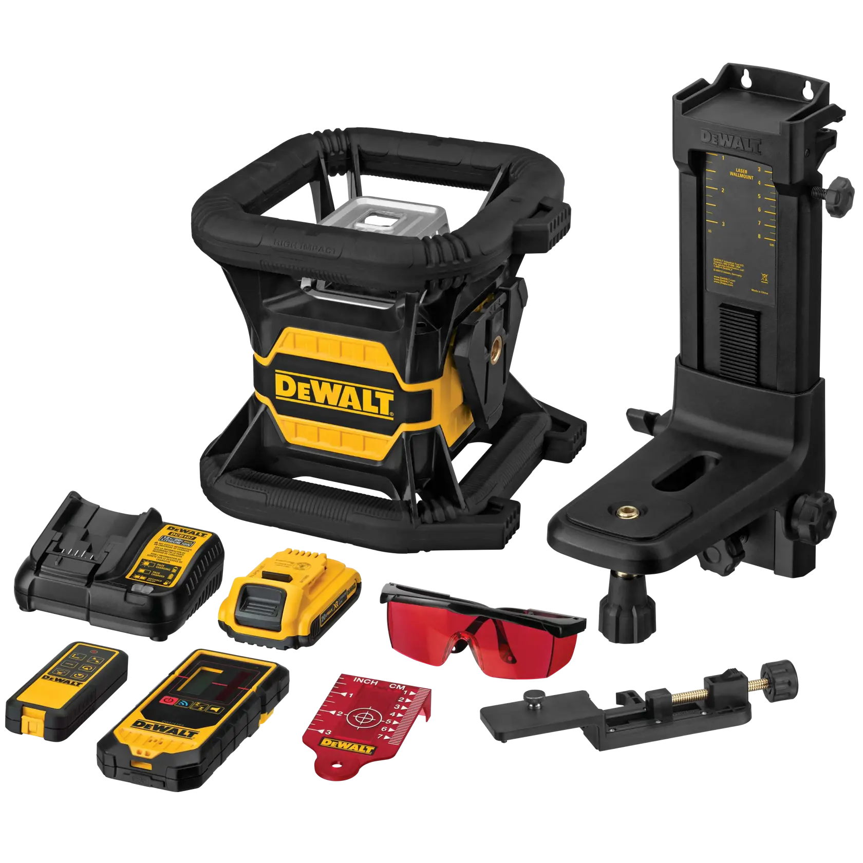 DEWALT® 20V MAX* Tool Connect™ Red Tough Rotary Laser Level