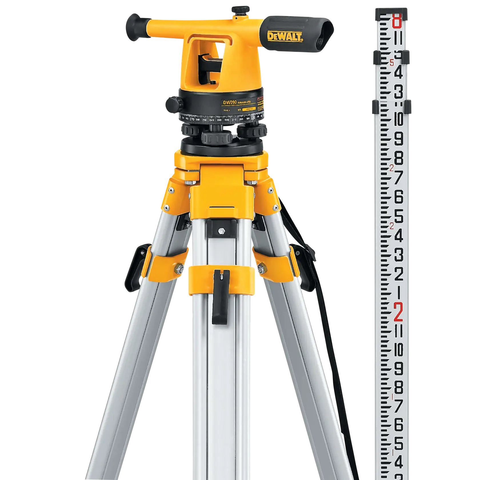 DEWALT® Transit Level, Surveying Tool With Tripod And Rod, 20X Magnification
