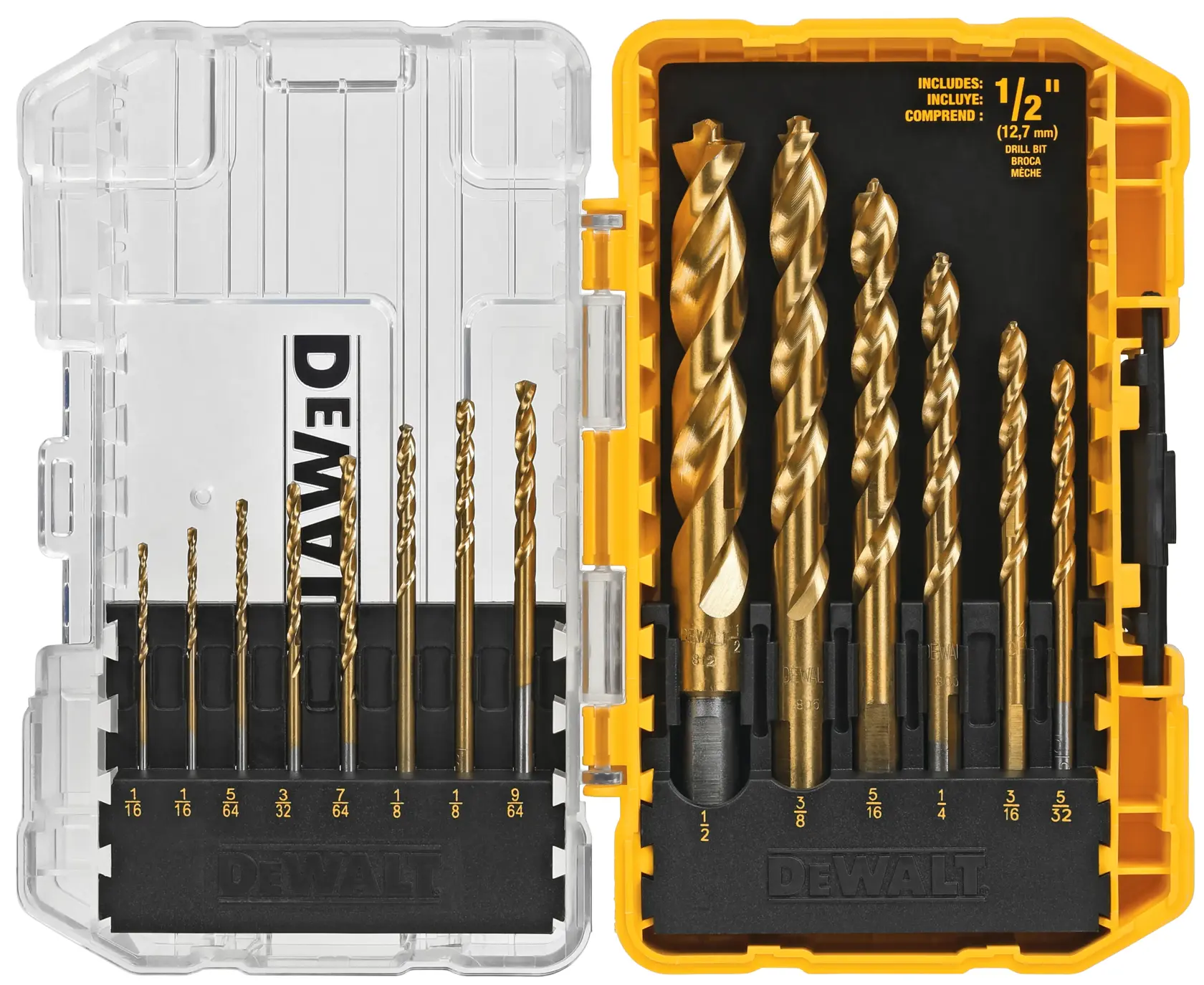 DEWALT® 14-pc. IMPACT READY® Titanium Drill Bit Set with TOUGHCASE®+ SYSTEM