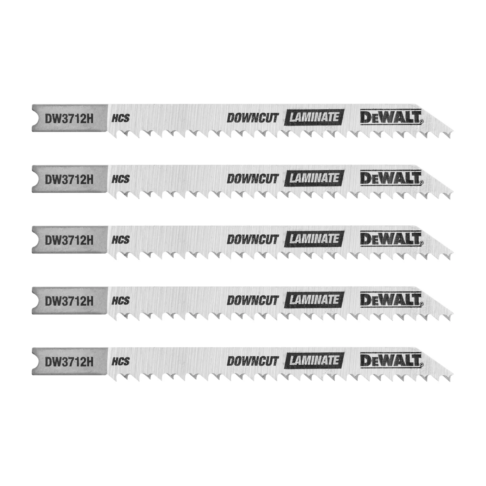DEWALT® 4-in. 10 TPI U-Shank HCS Jig Saw Blade for Laminate Down Cutting (5-Pack)