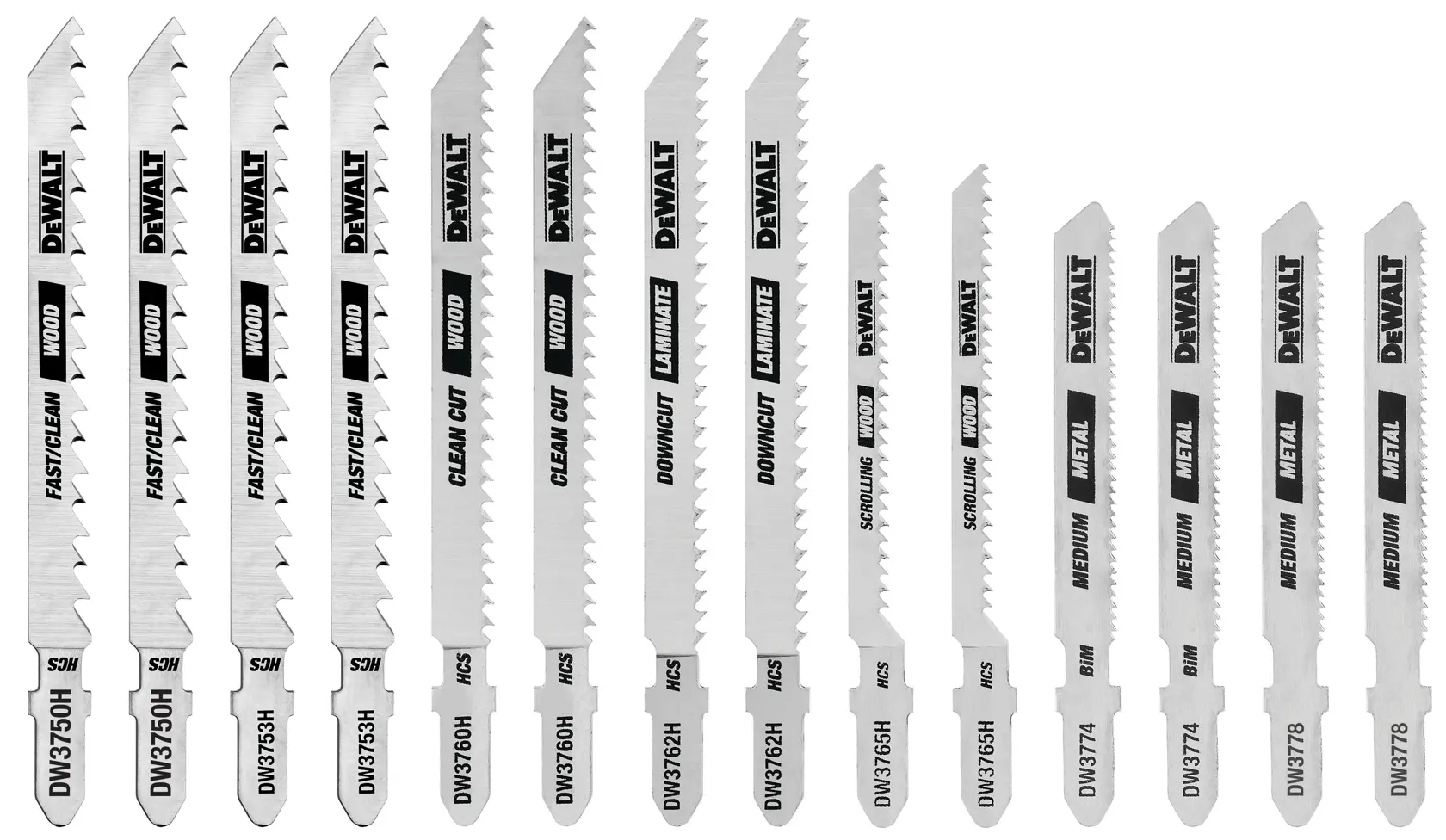 DEWALT® 14-Piece T-Shank Jig Saw Blade Set w/Case