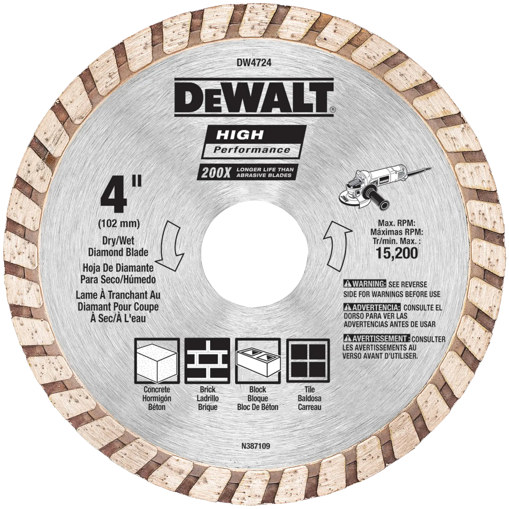 DEWALT® HP™ 4-in. Diamond Turbo Blade