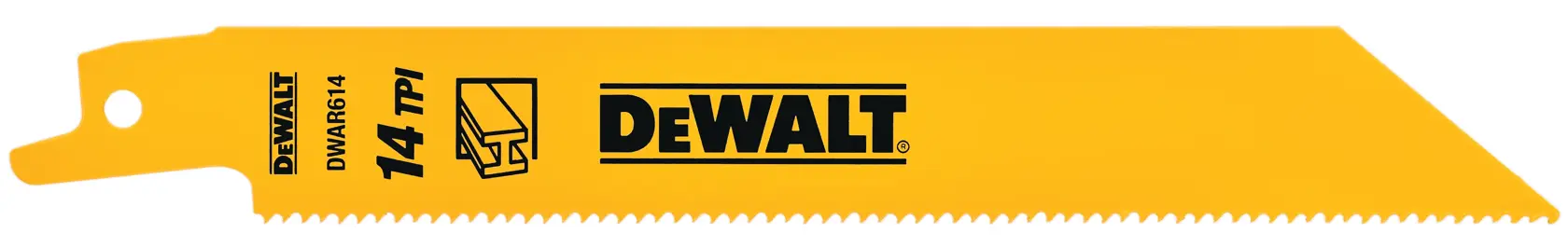 DEWALT® 6-in. 14 TPI Straight Back Bi-Metal Reciprocating Blade (100 Pk)