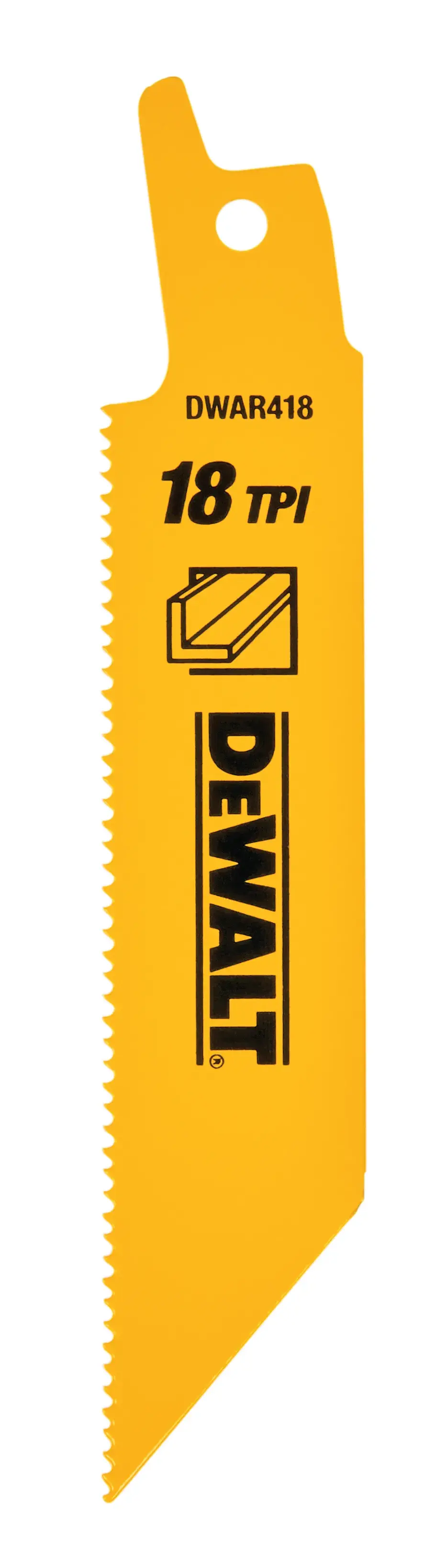 DEWALT® 4-in. 18 TPI Straight Back Bi-Metal Reciprocating Blade (5 Pk)