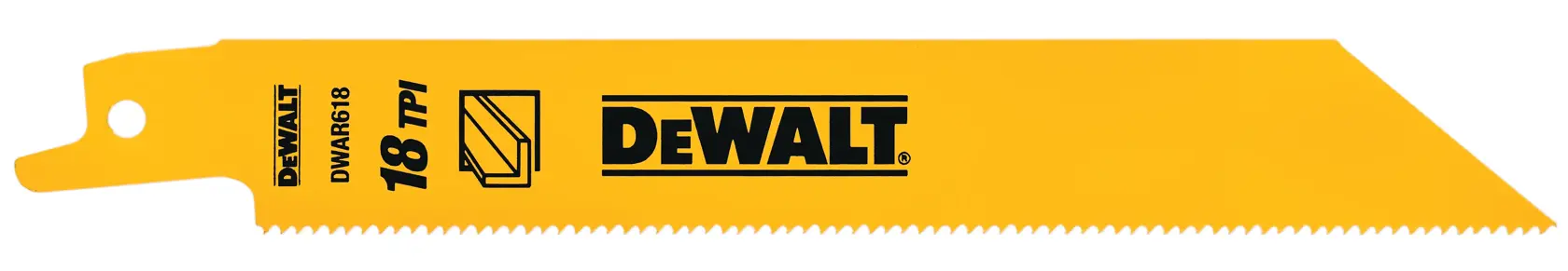 DEWALT® 6-Inch (153mm) 18-TPI Straight Back Reciprocating Saw Blades (2-Pack)