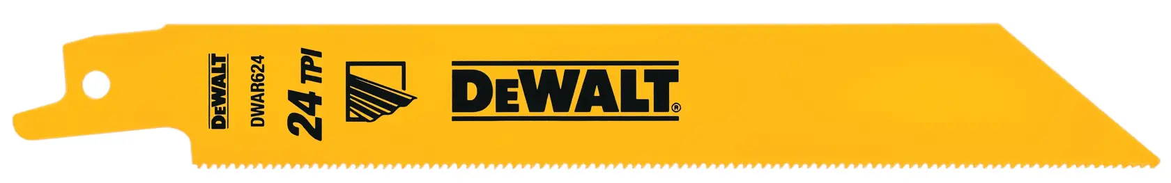 DEWALT® 6-in. (152mm) 24-TPI Straight Back Reciprocating Saw Blades (25-Pack)