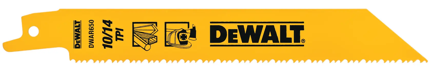 DEWALT® 6-in. (153mm) 10/14-TPI Straight Back Reciprocating Saw Blades (2-Pack)