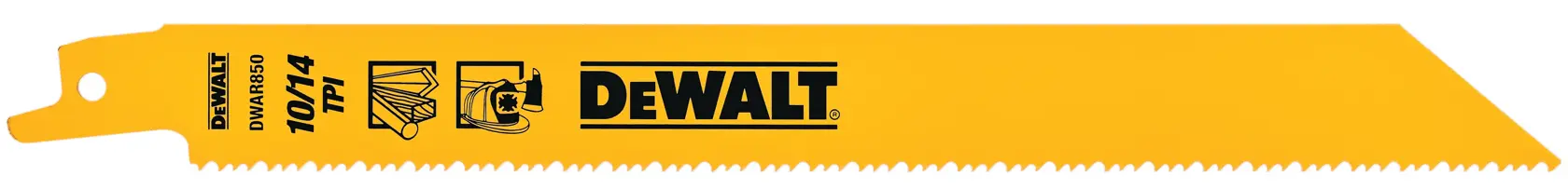 DEWALT® 6-in. 10 TPI General Purpose Straight Back Bi-Metal Reciprocating Saw Blade (5 Pk)