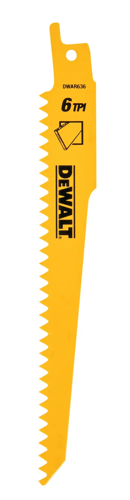 DEWALT® 6-in. 6 TPI  Plaster Cutting Bi-Metal Reciprocating Saw Blades (5 Pk)