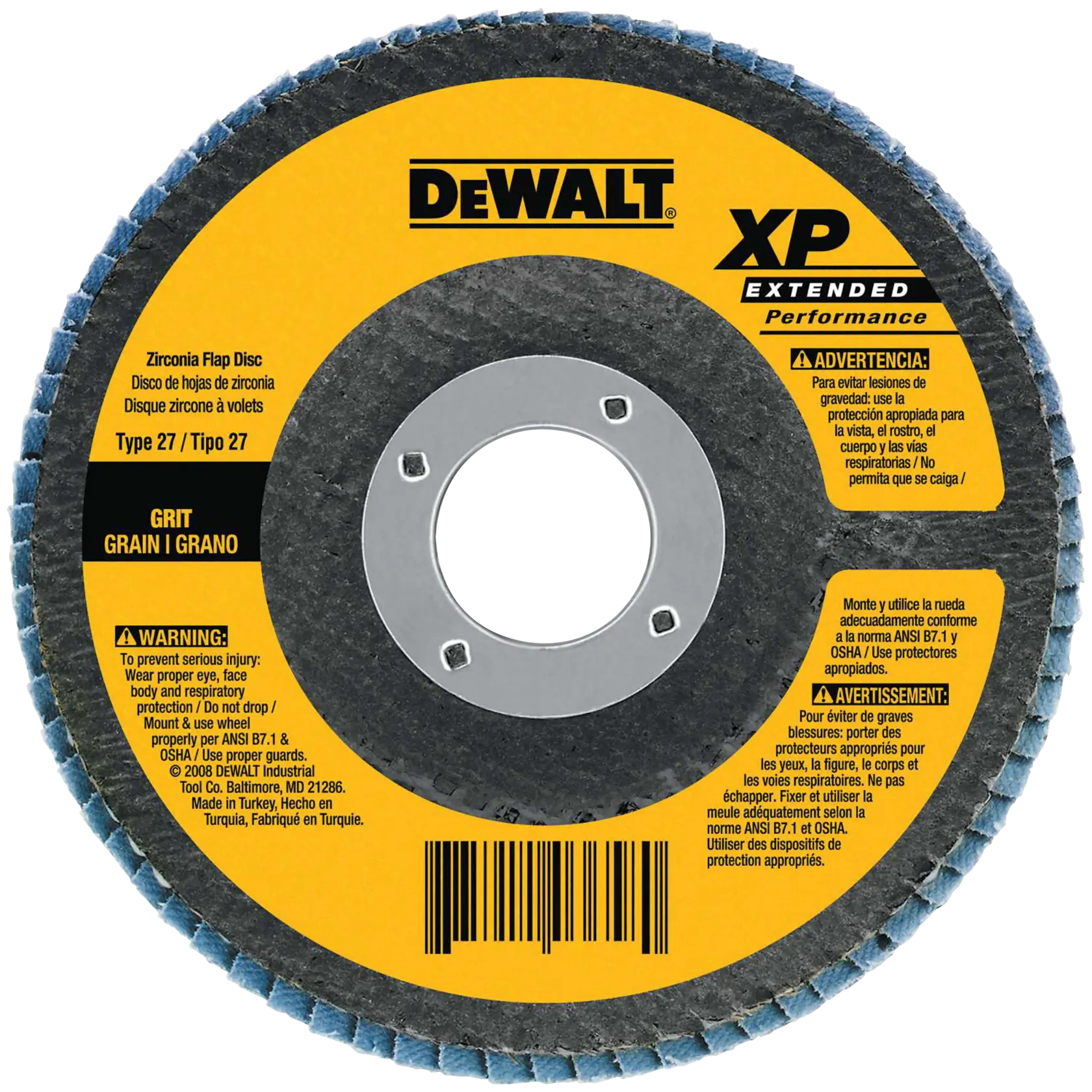 DEWALT® HP™ 4-1/2-in. x 5/8-in.-11 60 Grit Type 29 Flap Disc